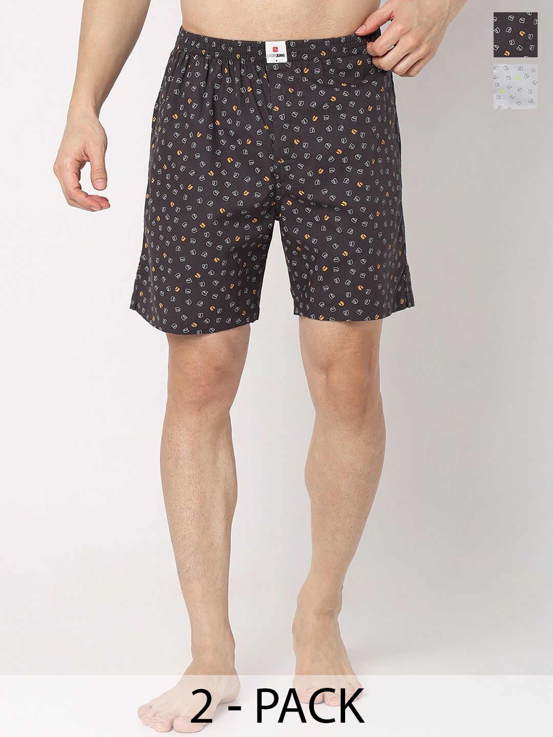 UnderJeans by Spykar Men Pack Of 2 Printed Cotton Boxers-picture-13