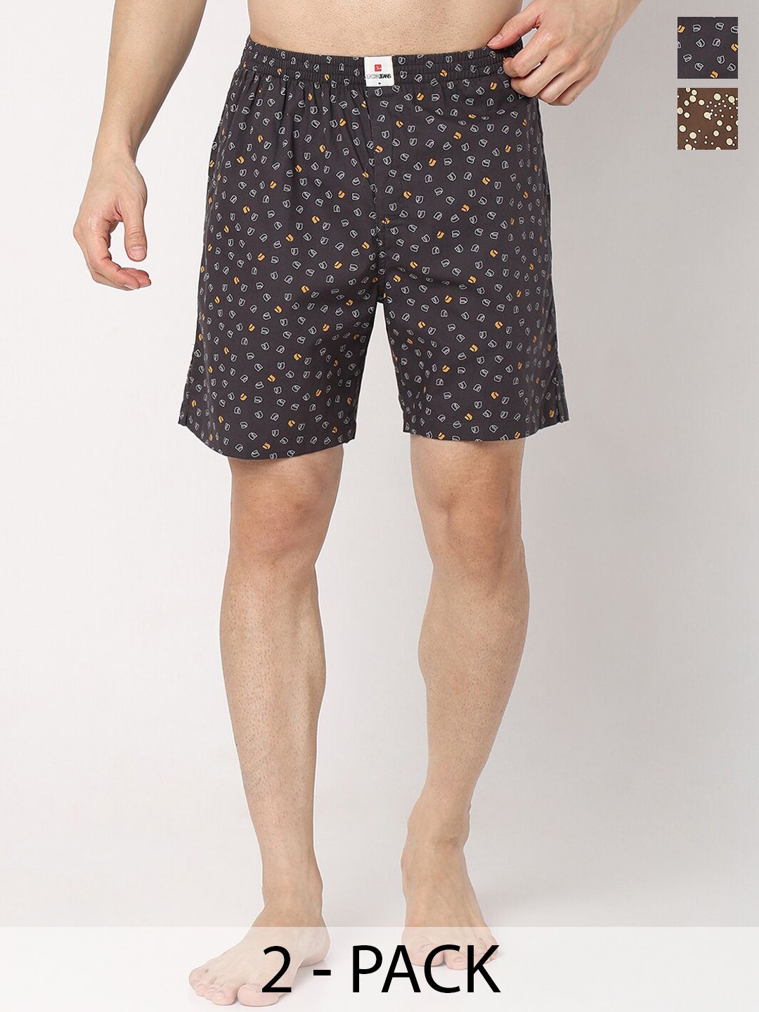 UnderJeans by Spykar Men Pack Of 2 Printed Cotton Boxers-picture-19