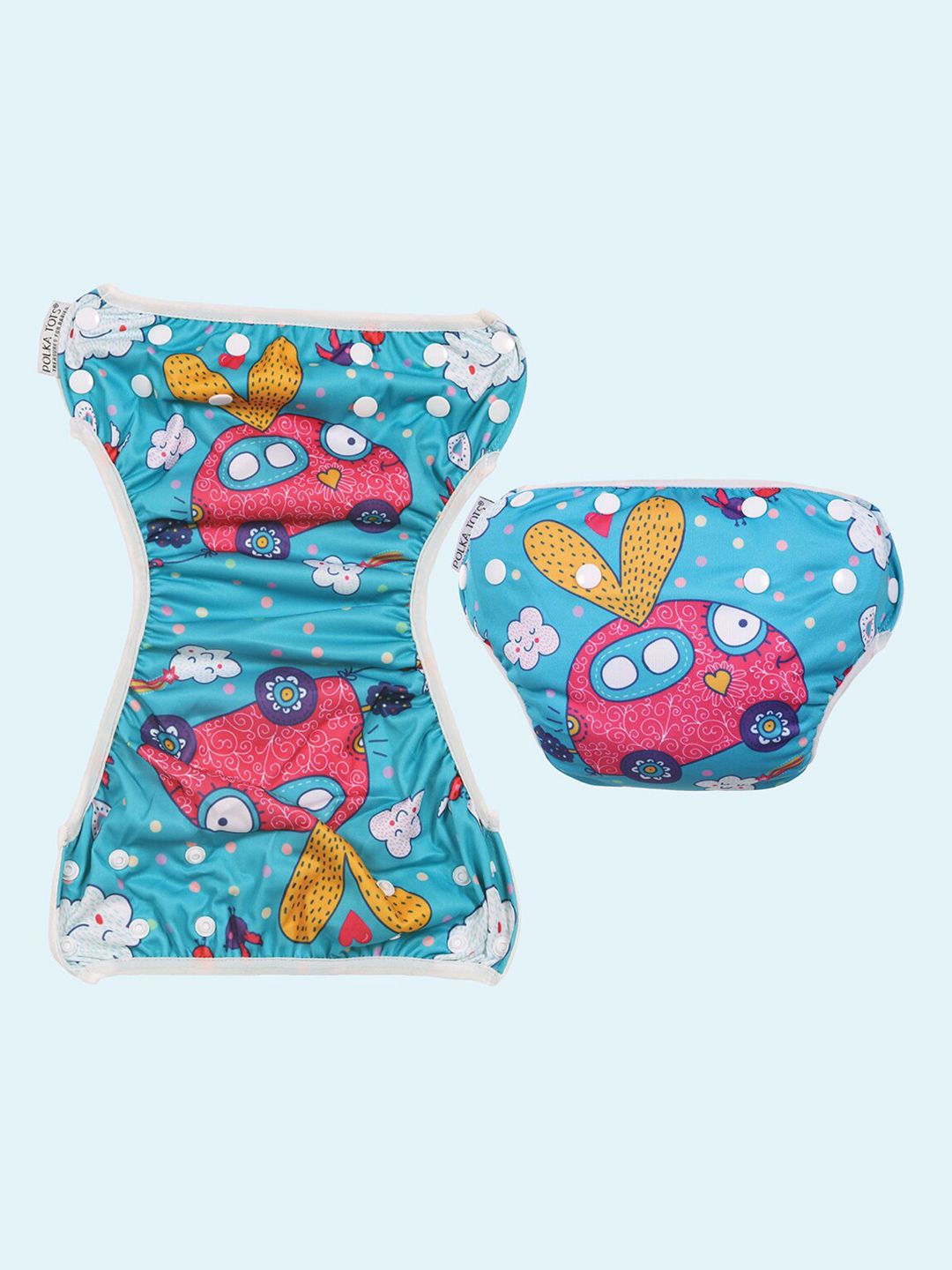 Polka Tots Reusable & Washable Car Print Baby Swim Diaper-picture-30