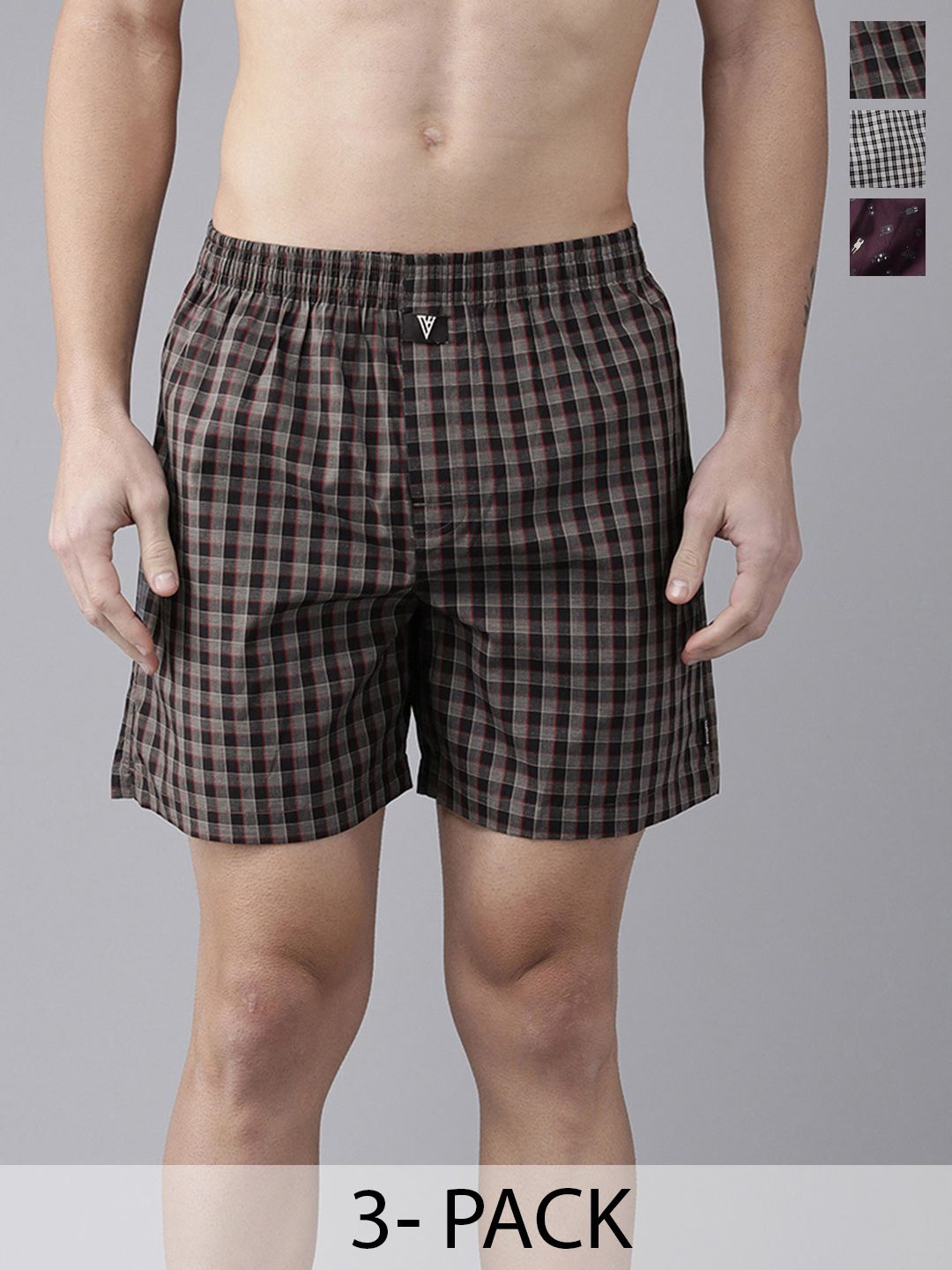 Van Heusen Pack Of 3 Checked Pure Cotton Boxers 18941192-1-15672616-picture-38