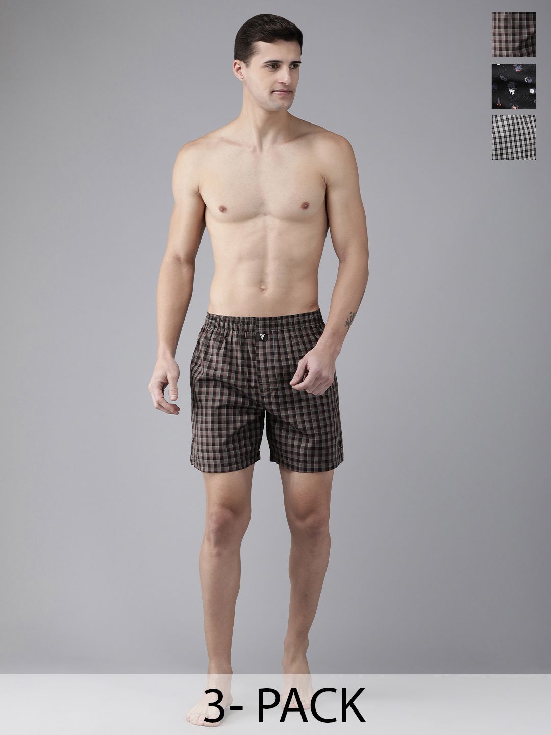 Van Heusen Pack Of 3 Checked Pure Cotton Boxers 18941192-1-15672734-picture-35
