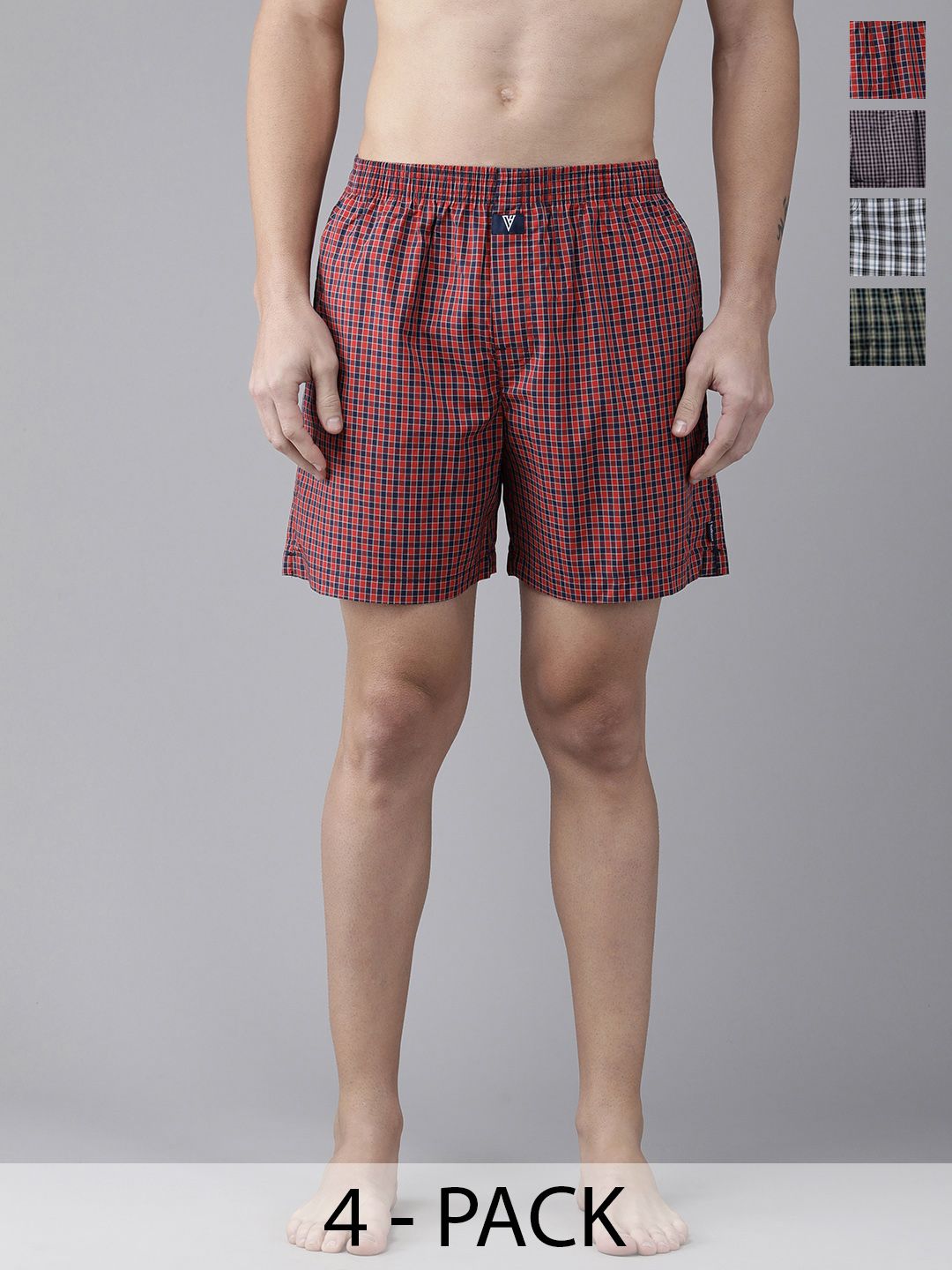 Van Heusen Pack Of 4 Checked Pure Cotton Boxers 18941136-1-18941194-picture-11