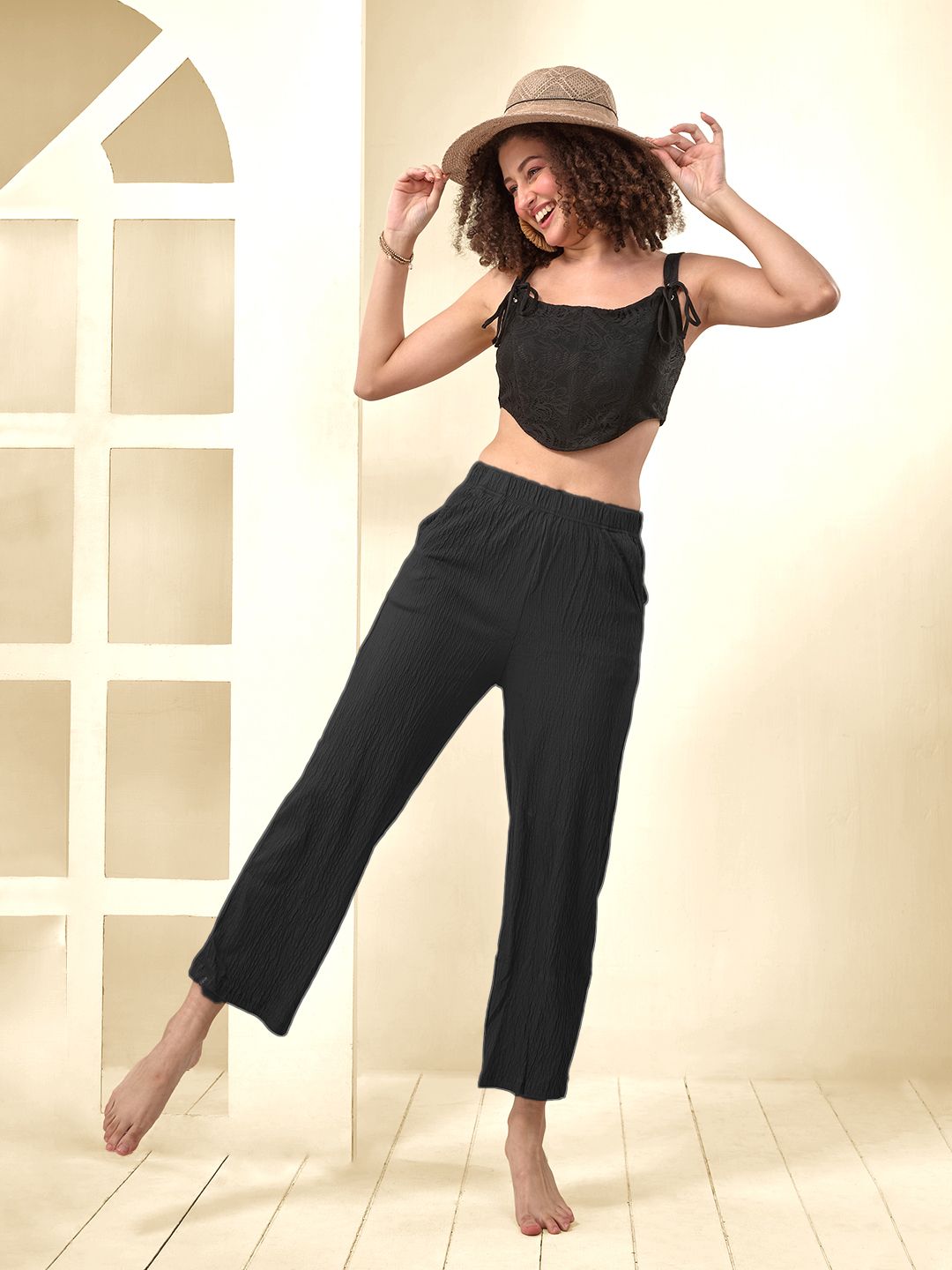 LYRA Knitted Cotton Straight Palazzos-picture-19
