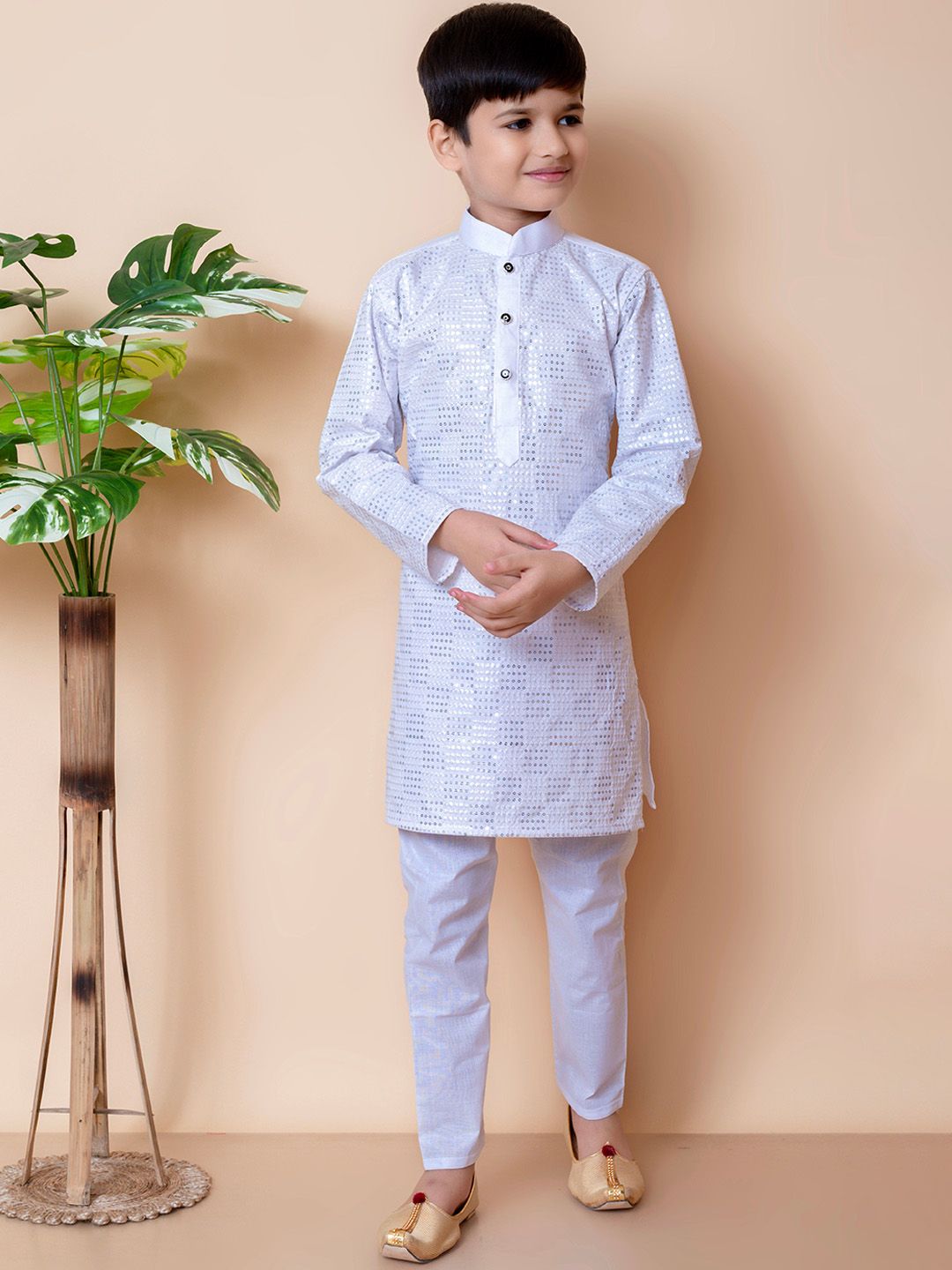 BAESD Boys Embroidered Regular Sequinned Kurta & Pyjamas-picture-19