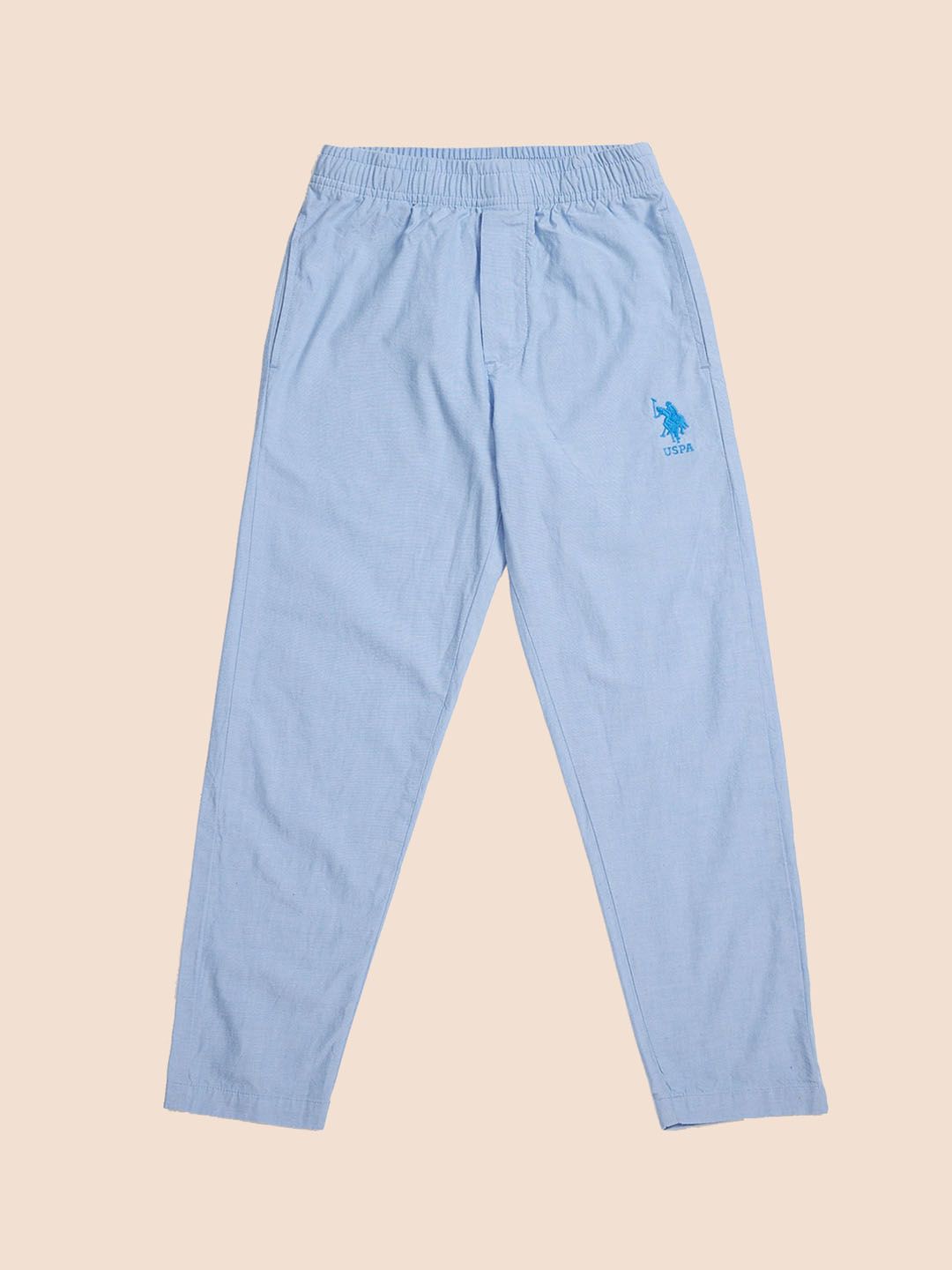 U.S. Polo Assn. Kids Boys Comfort Mid-Rise Cotton Regular Trousers