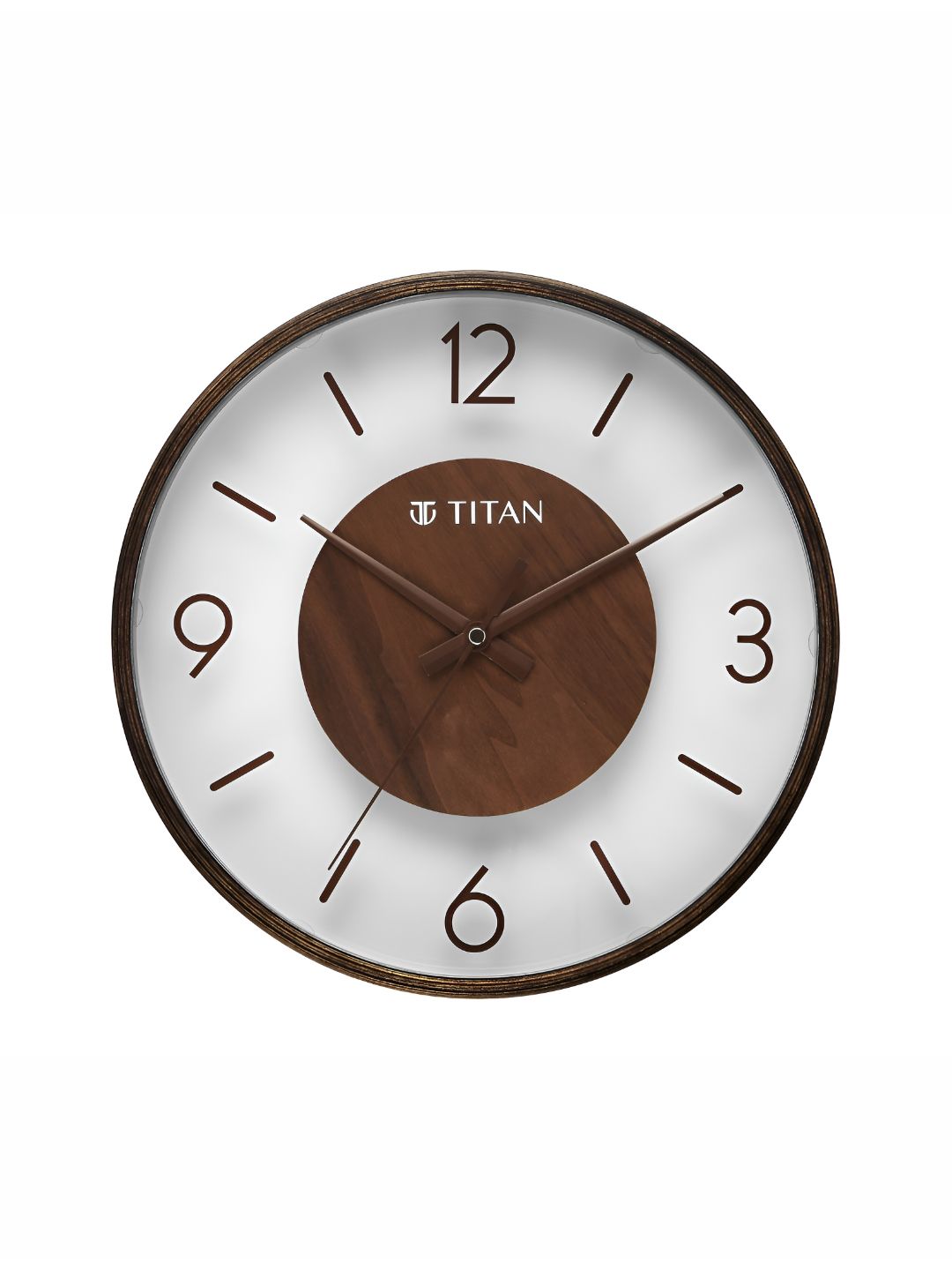 Titan White & Brown Round Contemporary Wooden Wall Clock-picture-28