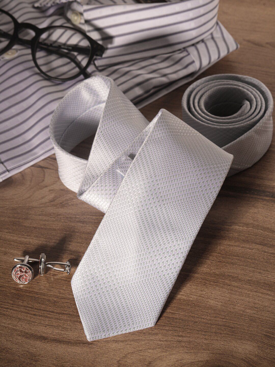 Louis Philippe Men Woven Design Broad Tie-picture-18