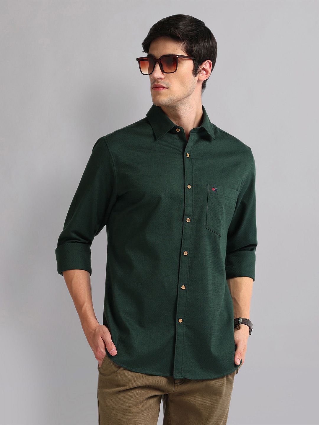 AD By Arvind Patterned Slim Fit Opaque Casual Shirt-picture-45