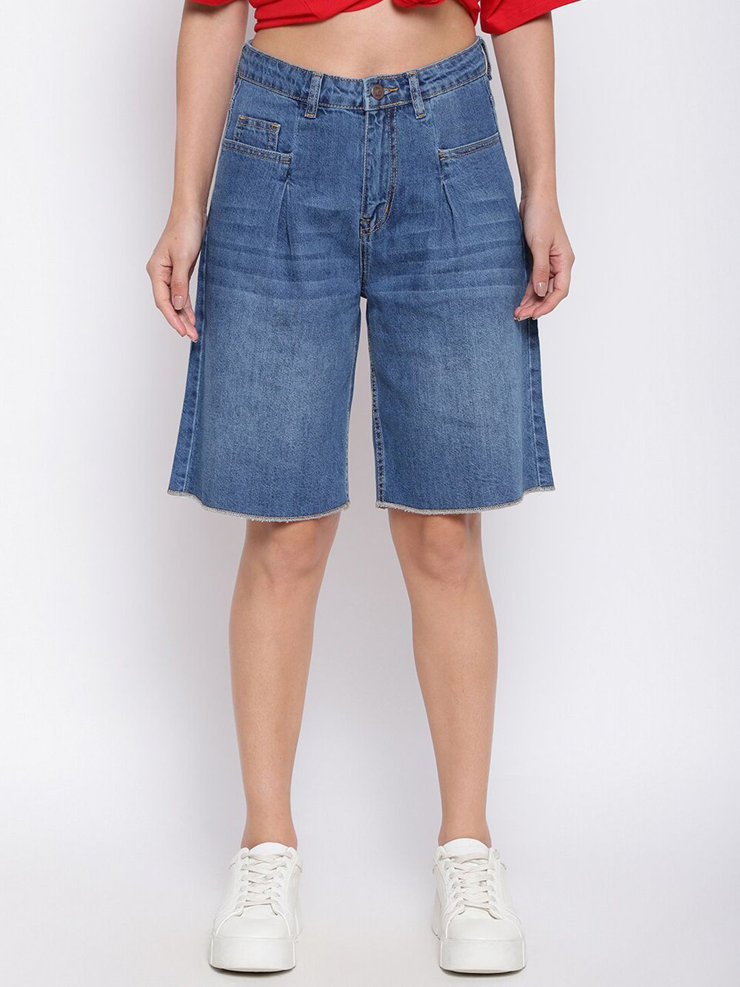 Belliskey Women Washed High Rise Denim Shorts-picture-24