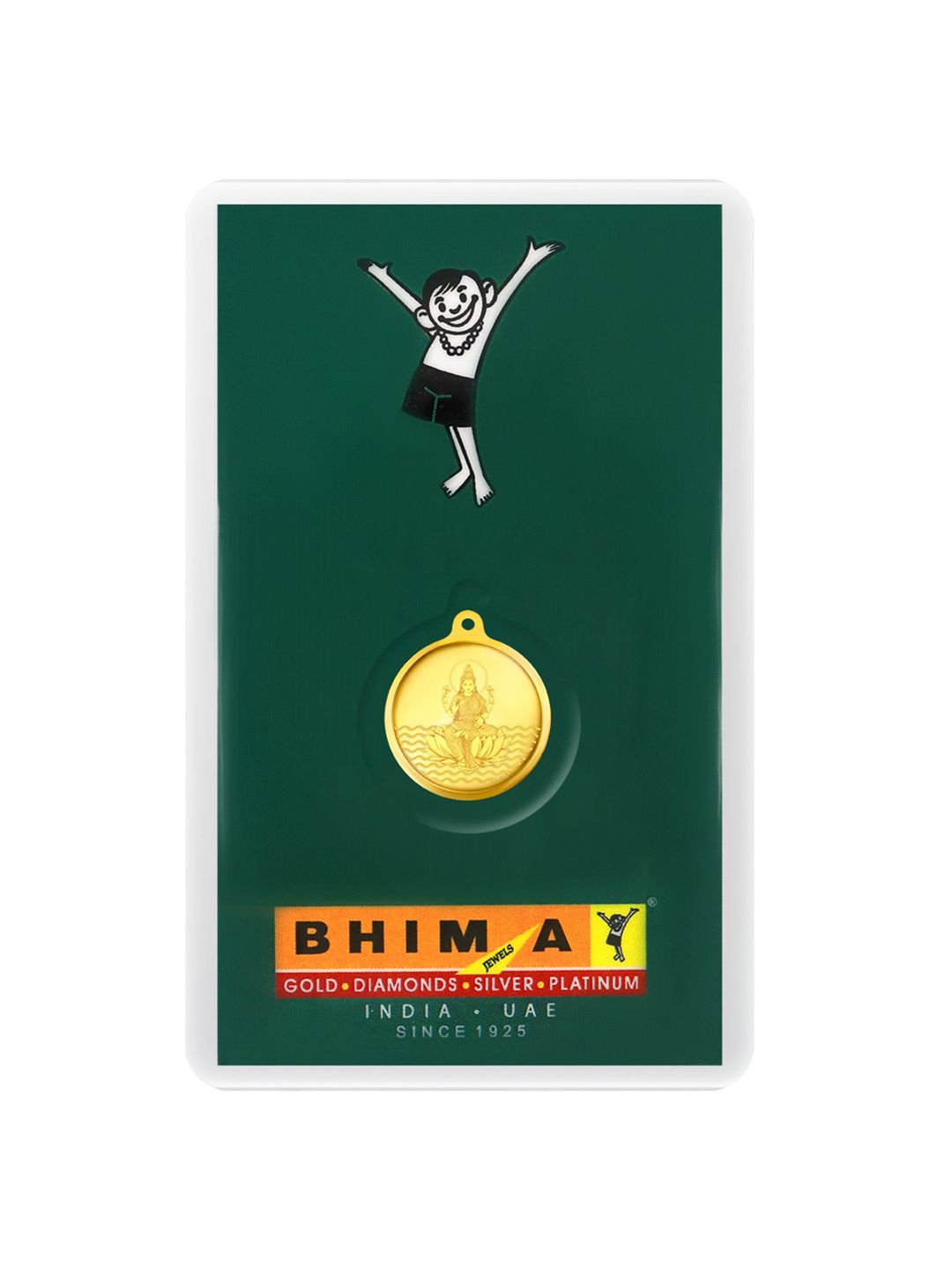 BHIMA 24K 999 Purity Lakshmi Gold Coin Pendant 2g