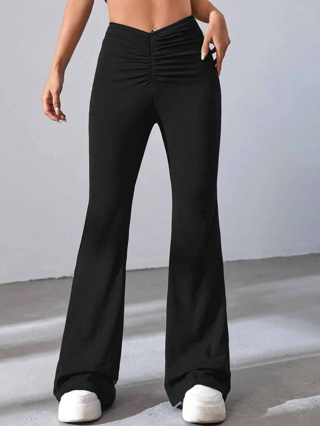 BAESD Women Relaxed Straight Leg Skinny Fit High-Rise Wrinkle FreeBootcut Trousers-picture-13