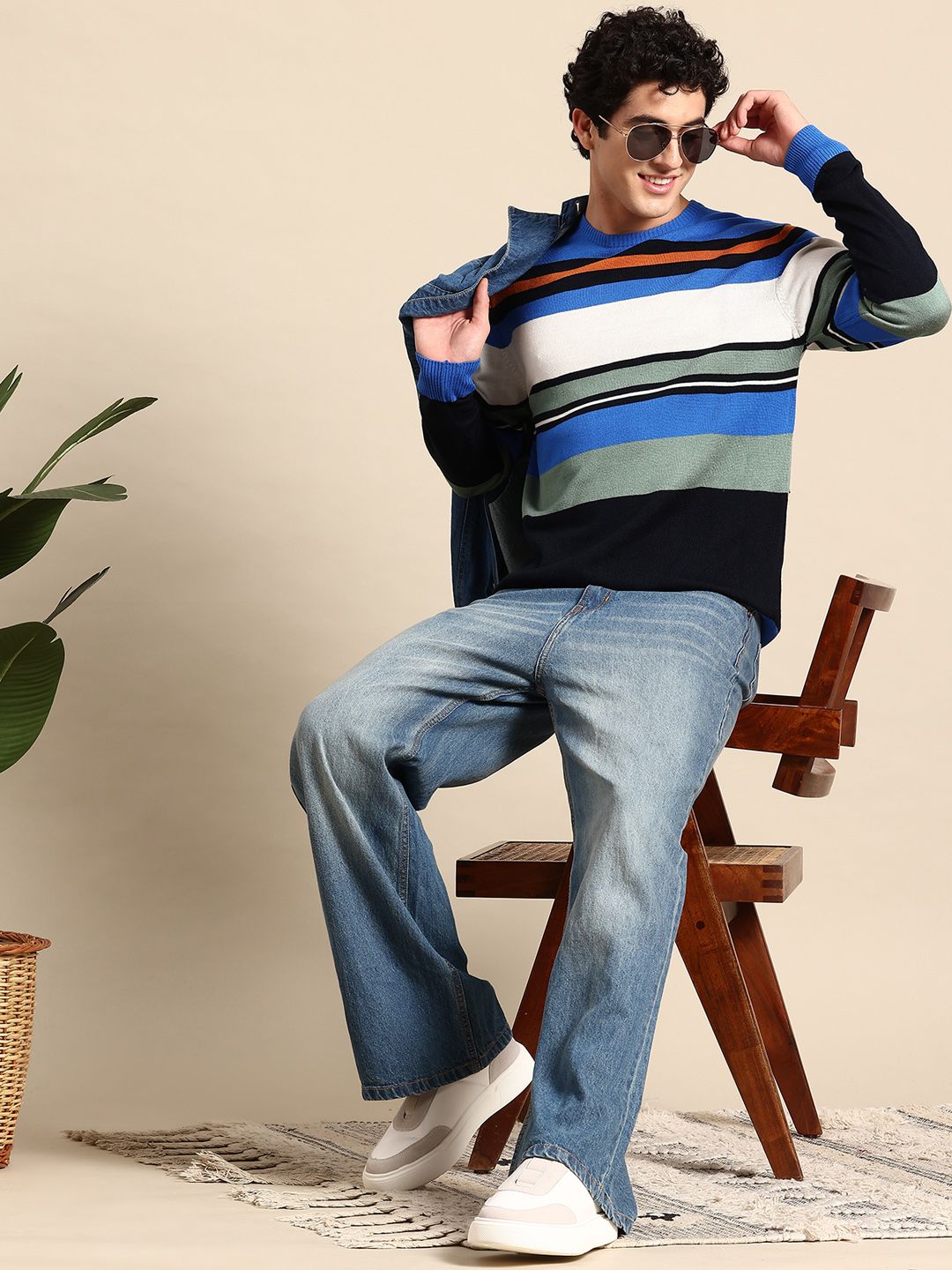 Mast & Harbour Acrylic Striped Pullover-picture-18