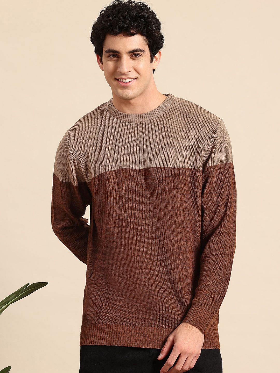 Mast & Harbour Colorblocked Acrylic Ribbed Longline Pullover-picture-22
