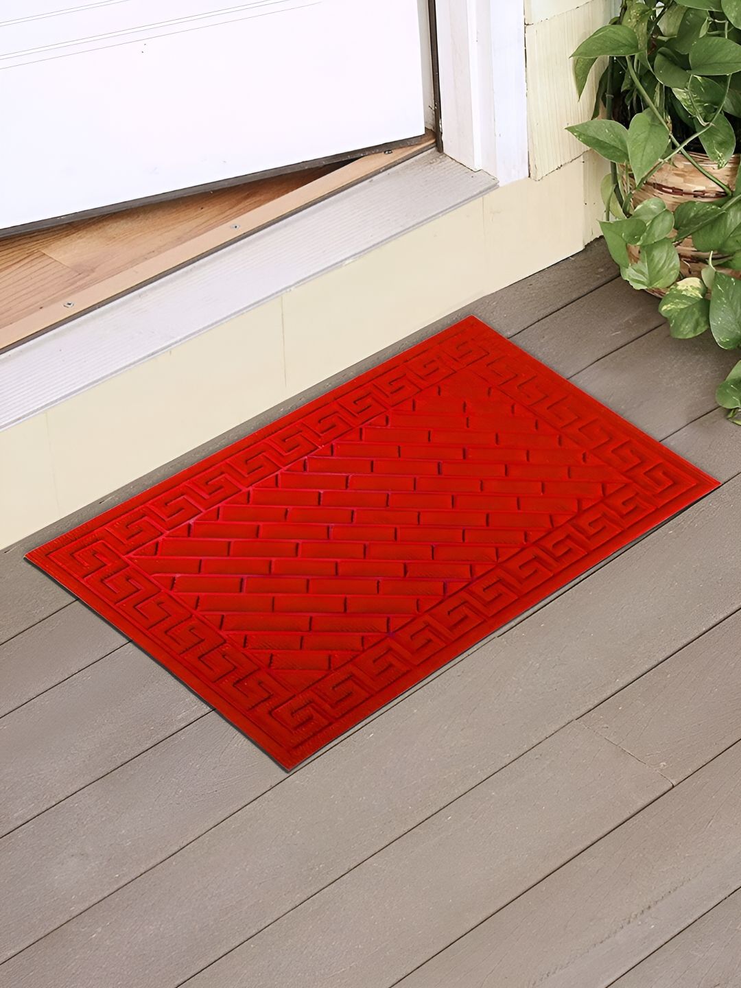 HOKIPO Red Textured Anti-Skid Doormat-picture-35