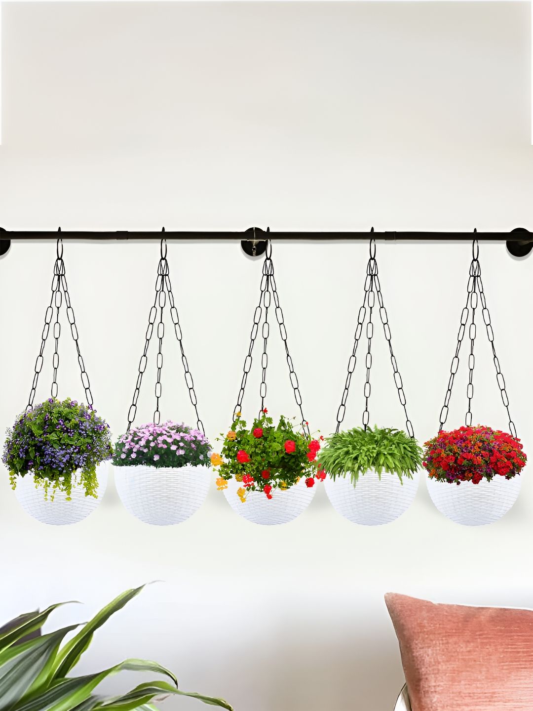 Kuber Industries  White 5 Pieces  Hanging Planters-picture-25