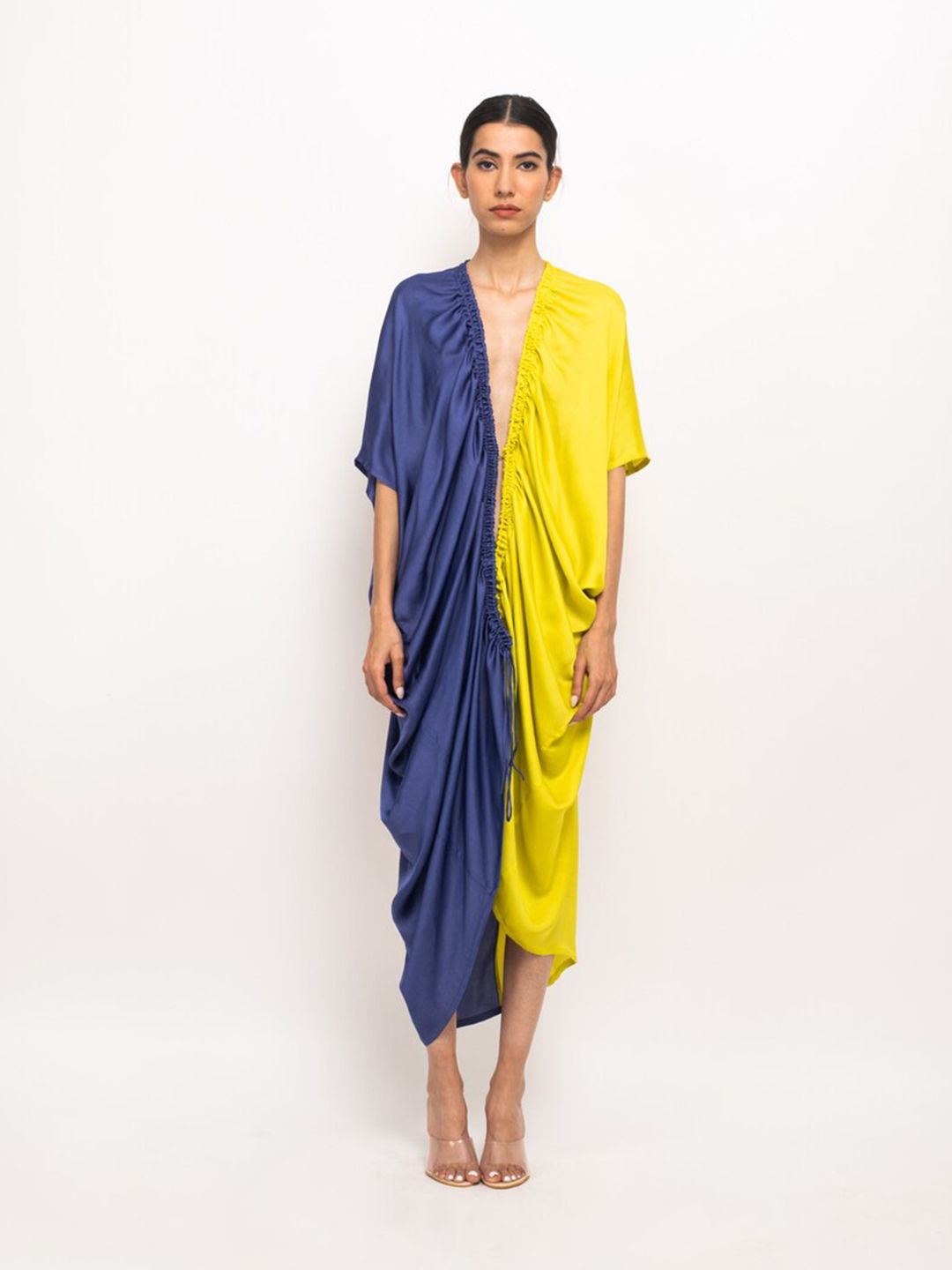 Neora Colourblocked V-Neck Tie-Up Shrug-picture-45