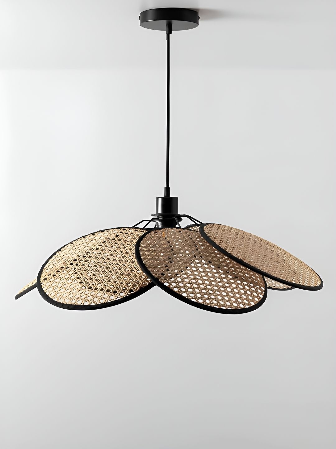 akway Beige & Black Textured Wooden Cylindrical  Shaped Ceiling Lamp-image-33