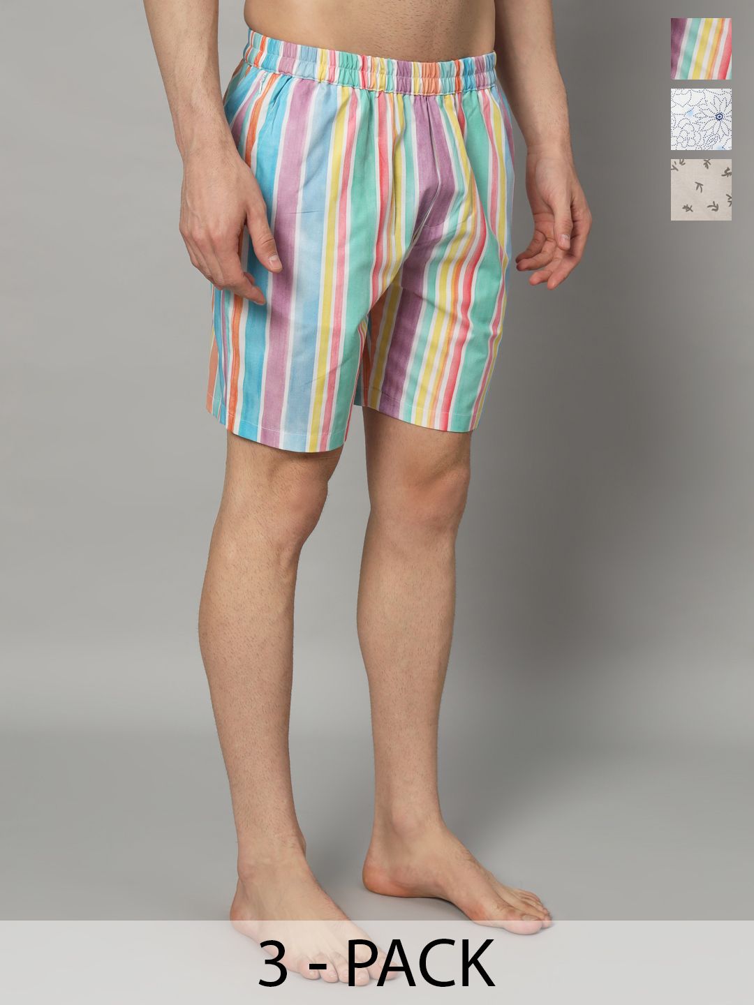 OWO THE LABEL Men Pack Of 3 Printed Pure Cotton Boxers-picture-13