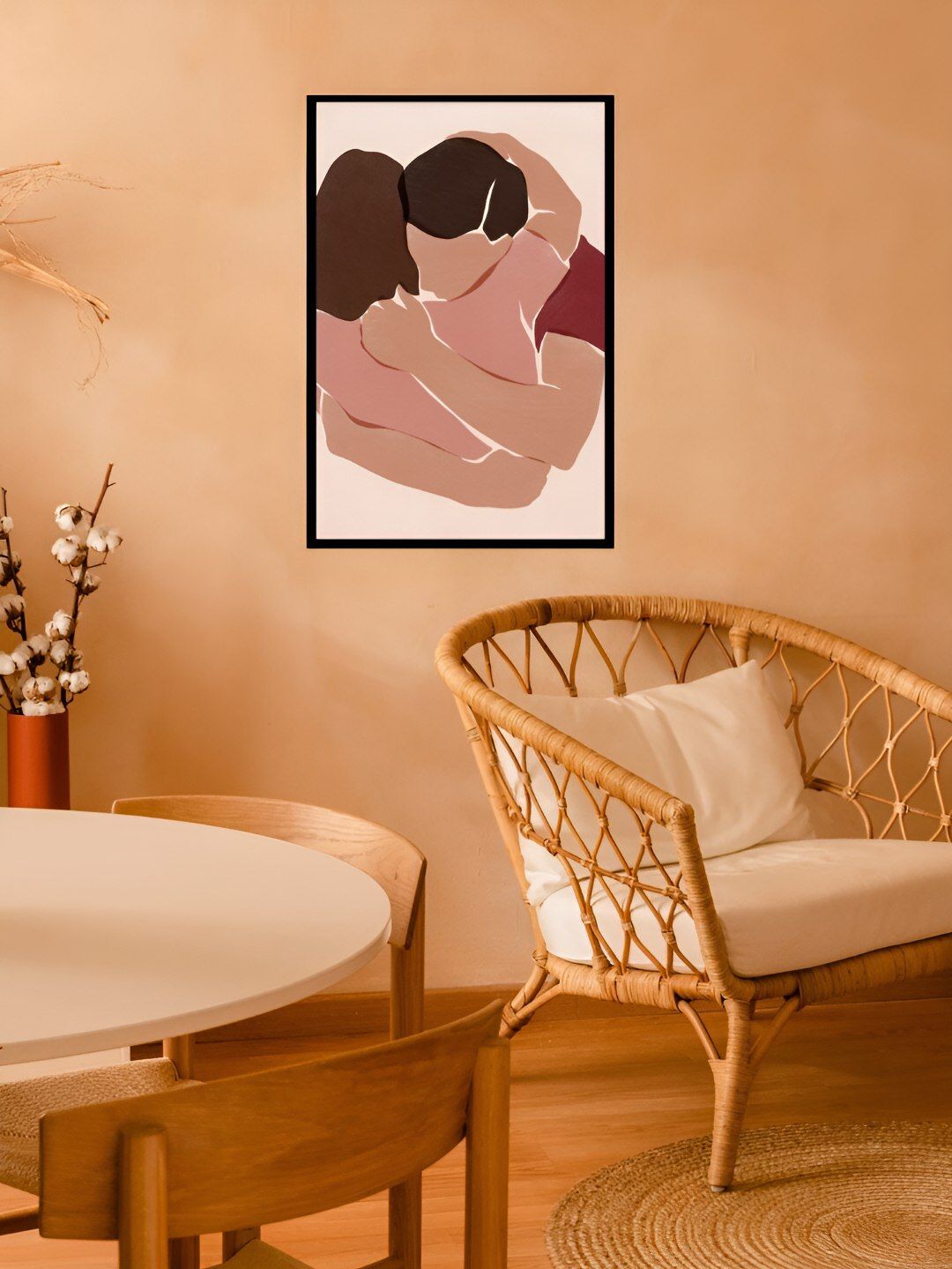 AbhiKalpya Art Studio-Get a vibe Peach-Coloured & Black Wooden Wall Painting-picture-20