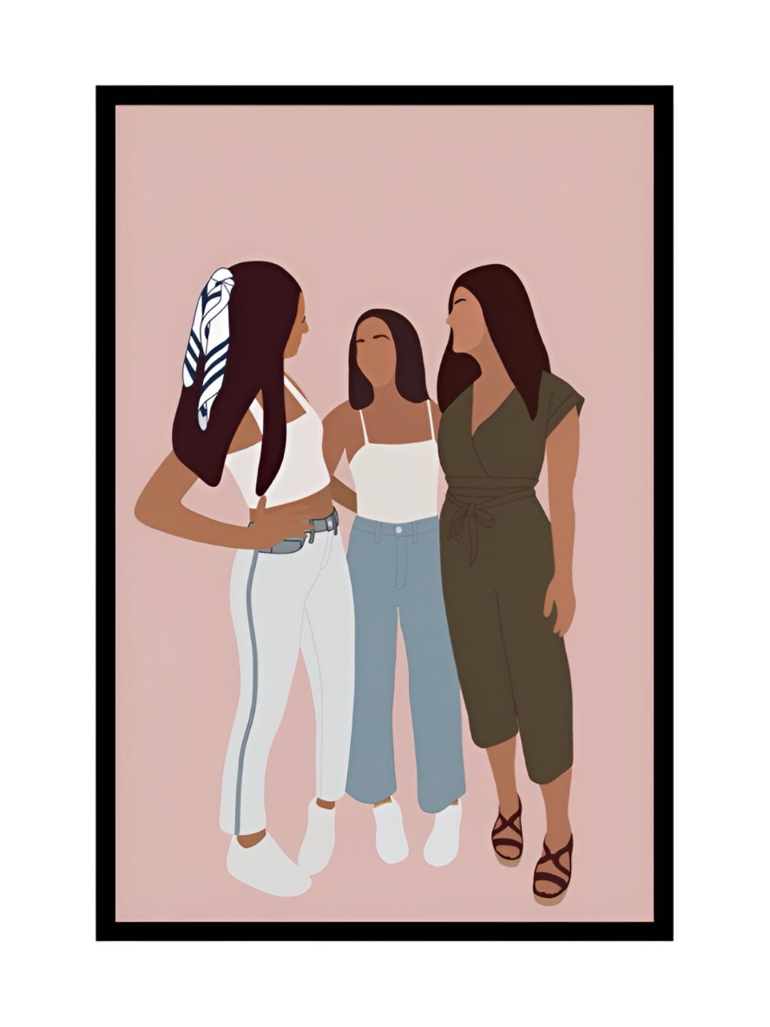 AbhiKalpya Art Studio-Get a vibe Pink & White Wooden Wall Painting-picture-19