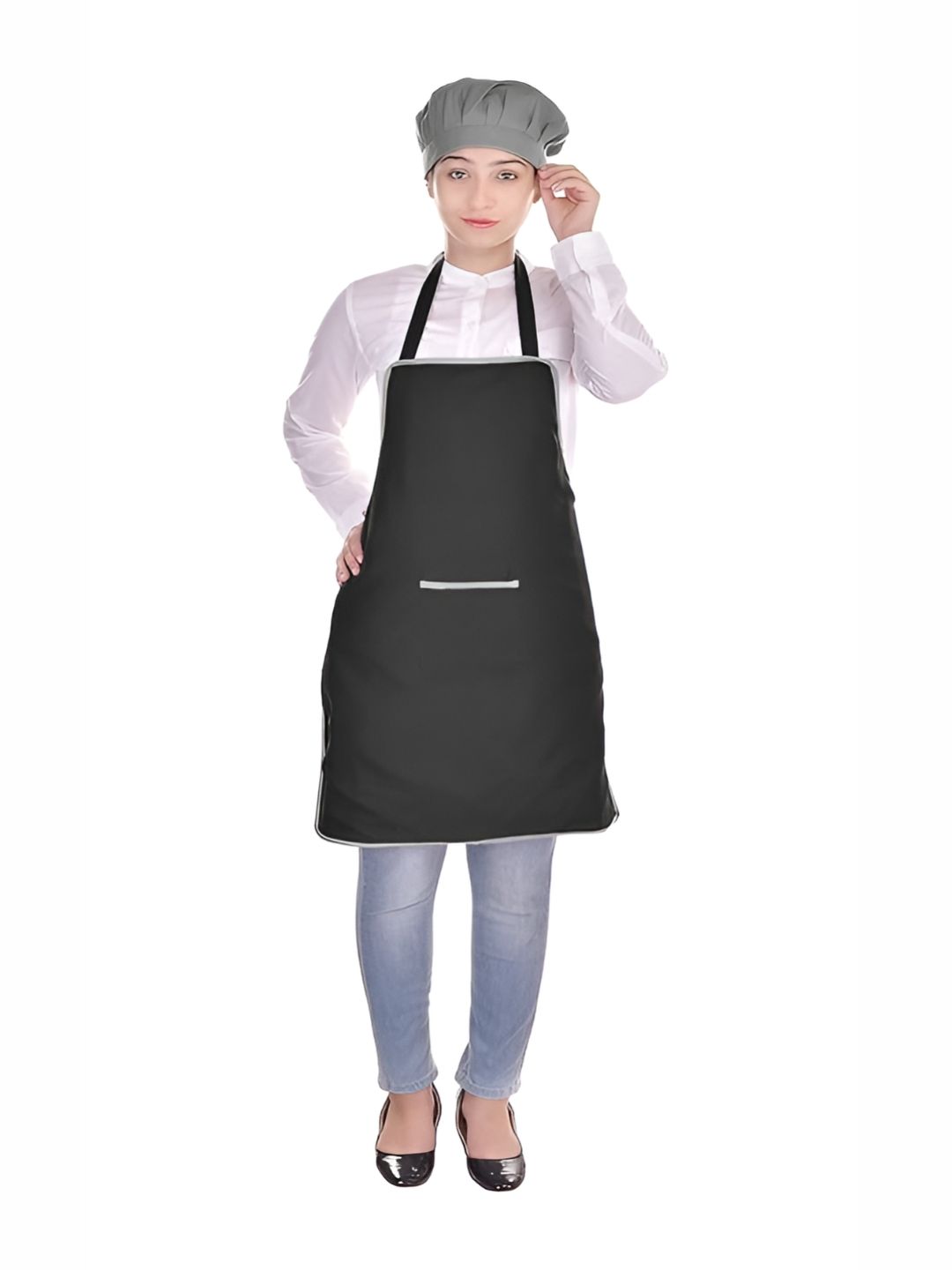 SWITCHON Black & Grey Water Resistance Apron With Cap-picture-53