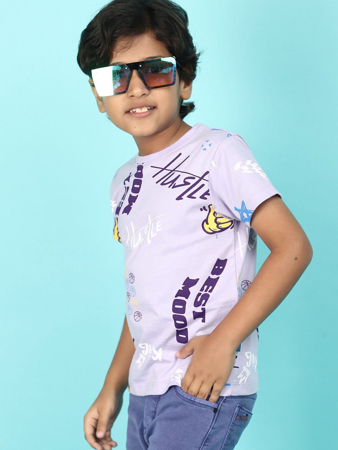 V-Mart Boys Typography Printed Cotton T-shirt-picture-33