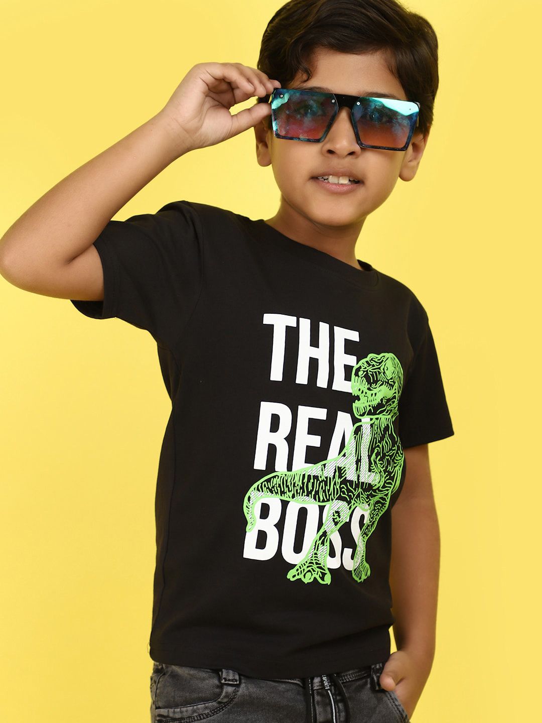V-Mart Boys Typography Printed Cotton Casual T-shirt-picture-38