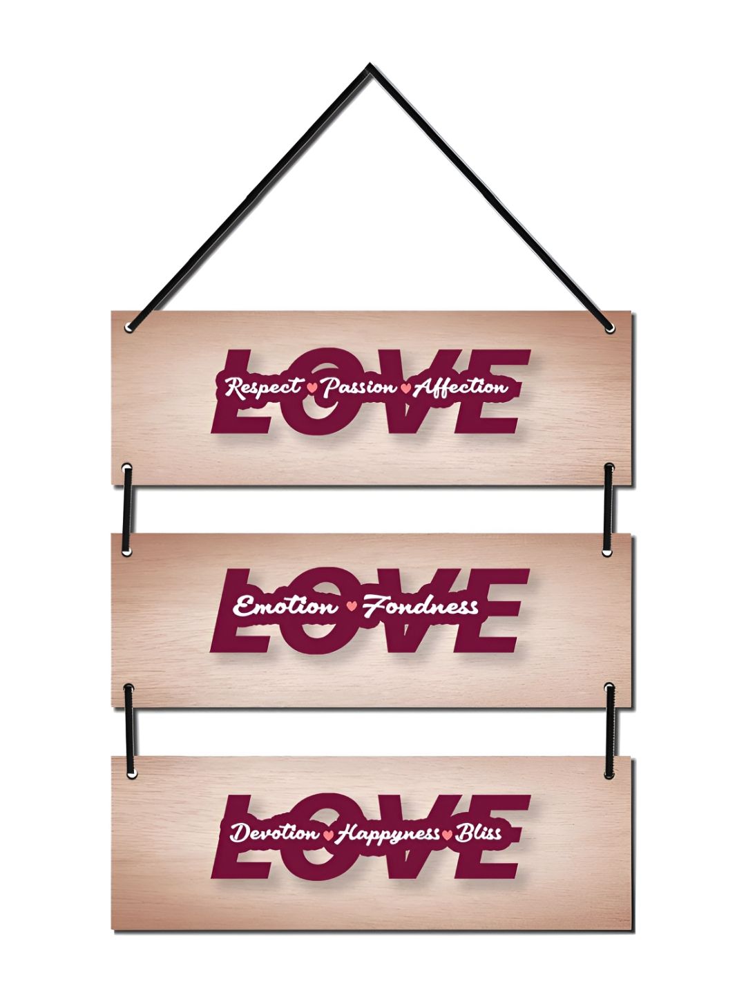 Home Delight Brown & White Printed Wooden Wall Hanging-picture-10