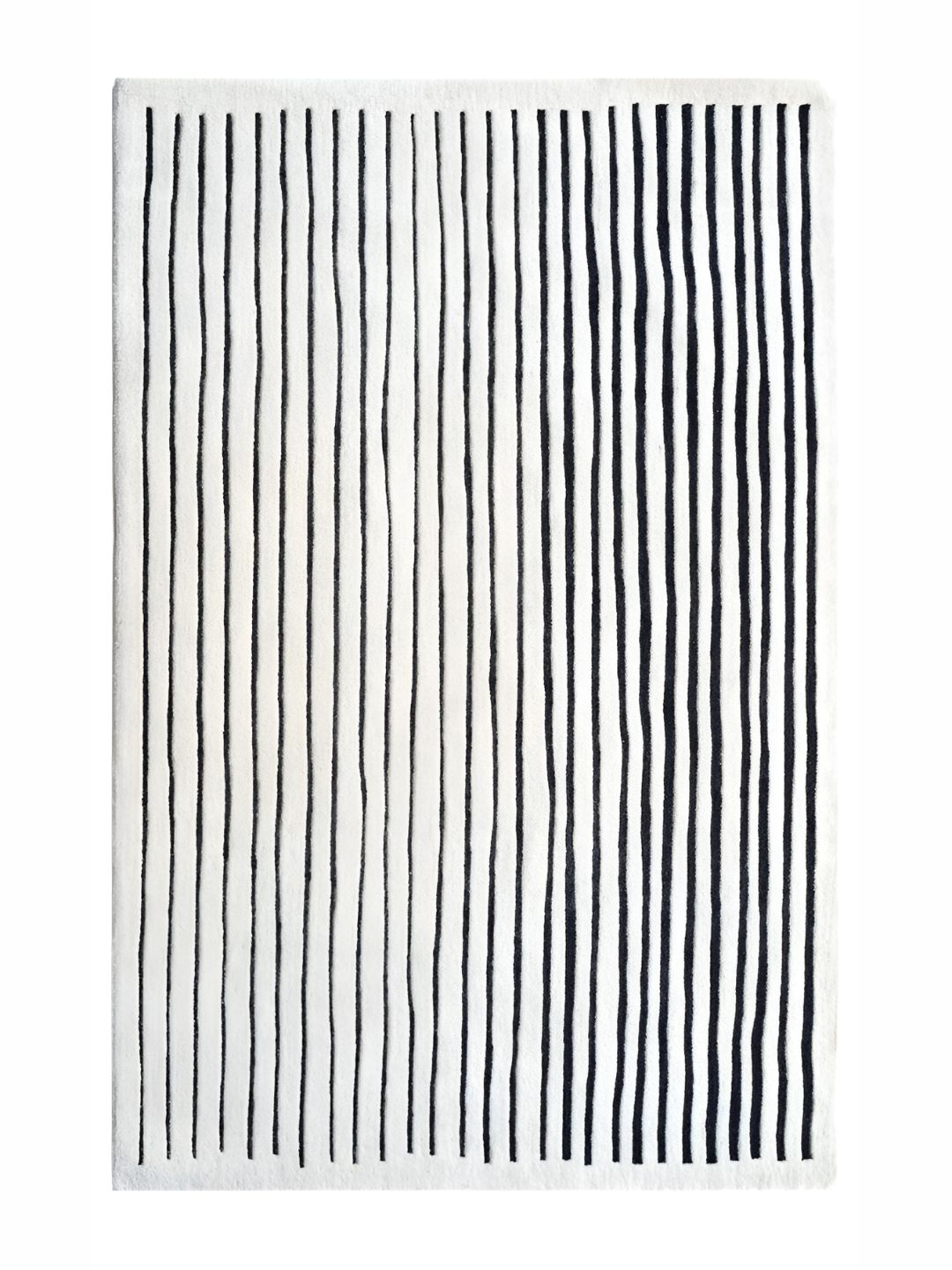 Rugberry White Striped Hand-Tufted Woollen Carpet-image-43