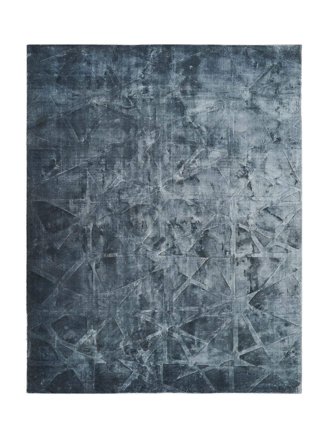 Rugberry Blue & White Abstract Hand-Tufted Woollen Carpet-image-3