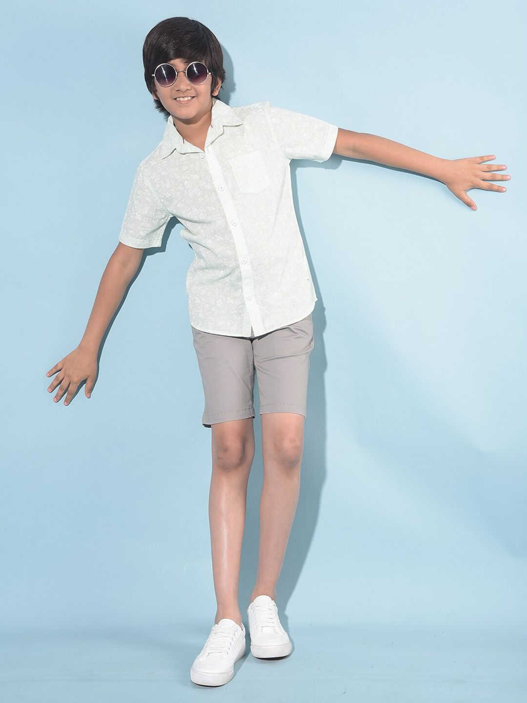 Crimsoune Club Boys Classic Pinstripes Printed Slim Fit Cotton Casual Shirt-picture-53