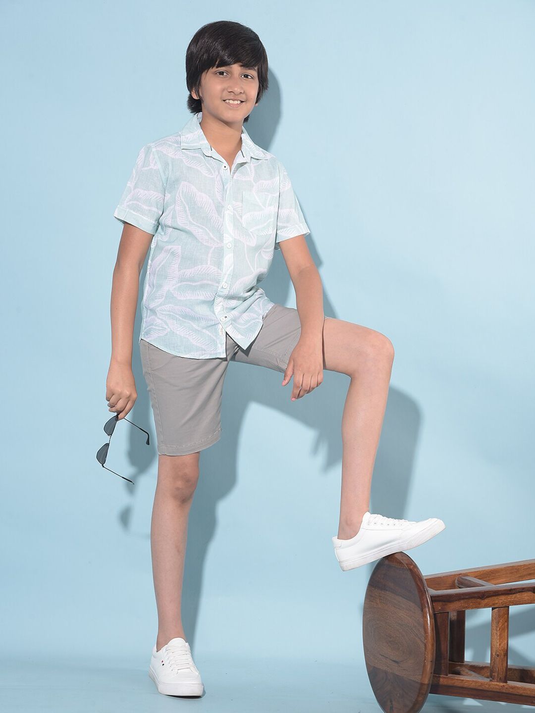 Crimsoune Club Boys Classic Slim Fit Floral Cotton Printed Casual Shirt-picture-50