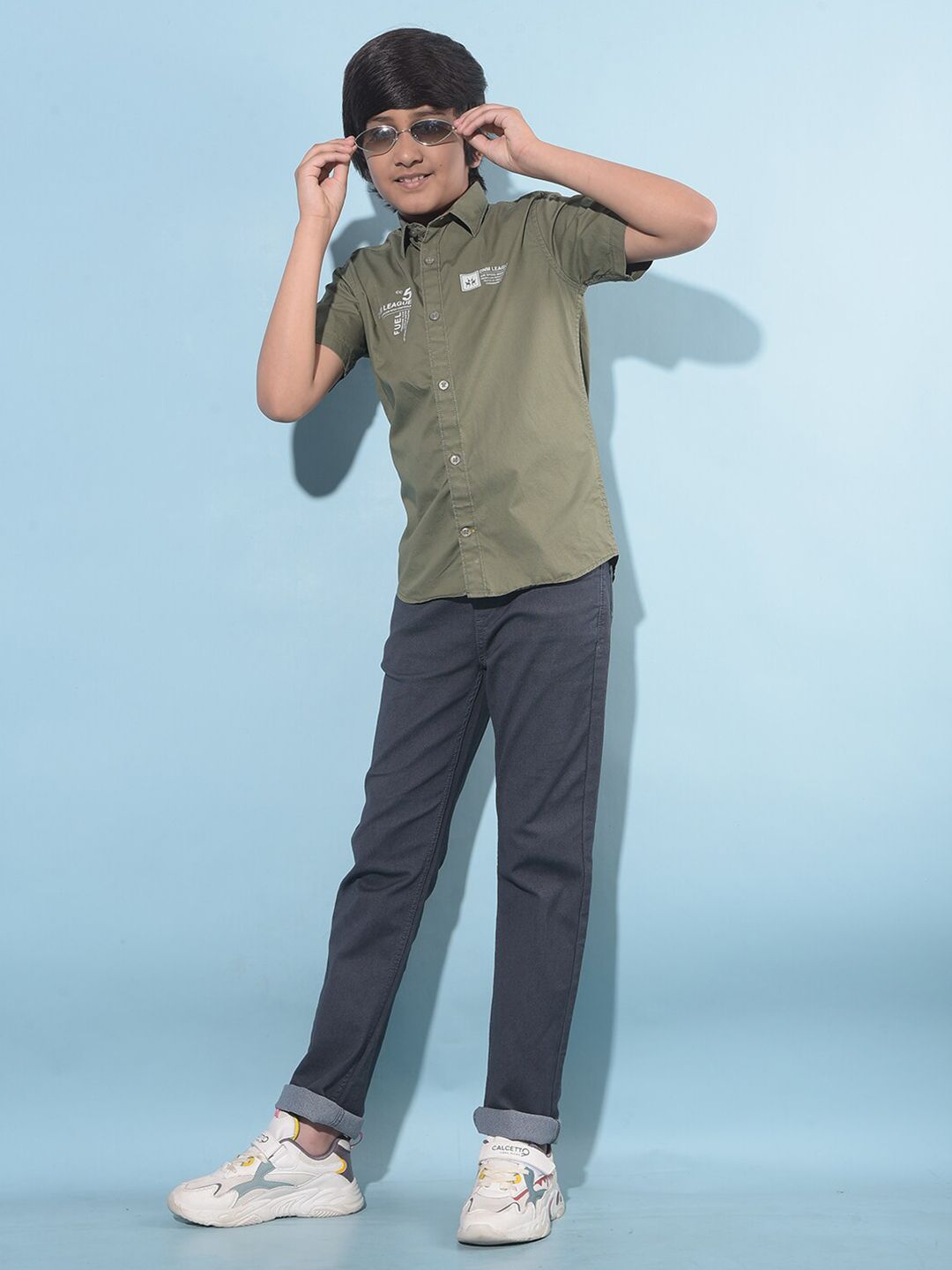 Crimsoune Club Boys Classic Slim Fit Spread Collar Short Sleeves Casual Shirt-picture-49