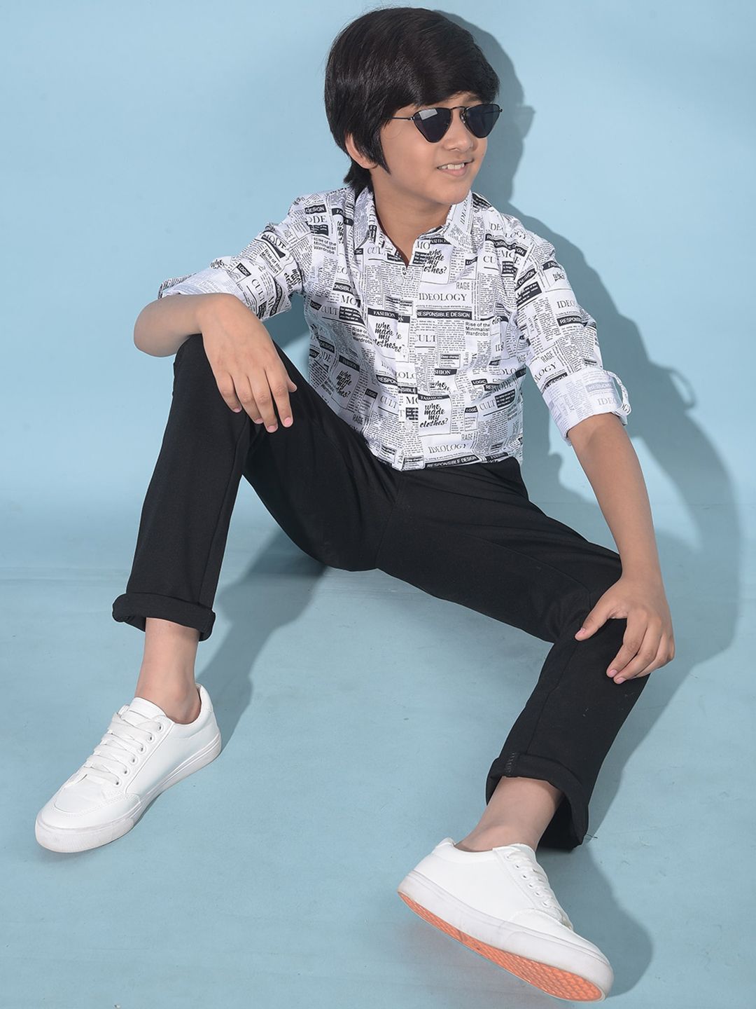 Crimsoune Club Boys Classic Slim Fit Abstract Printed Cotton Casual Shirt-picture-20