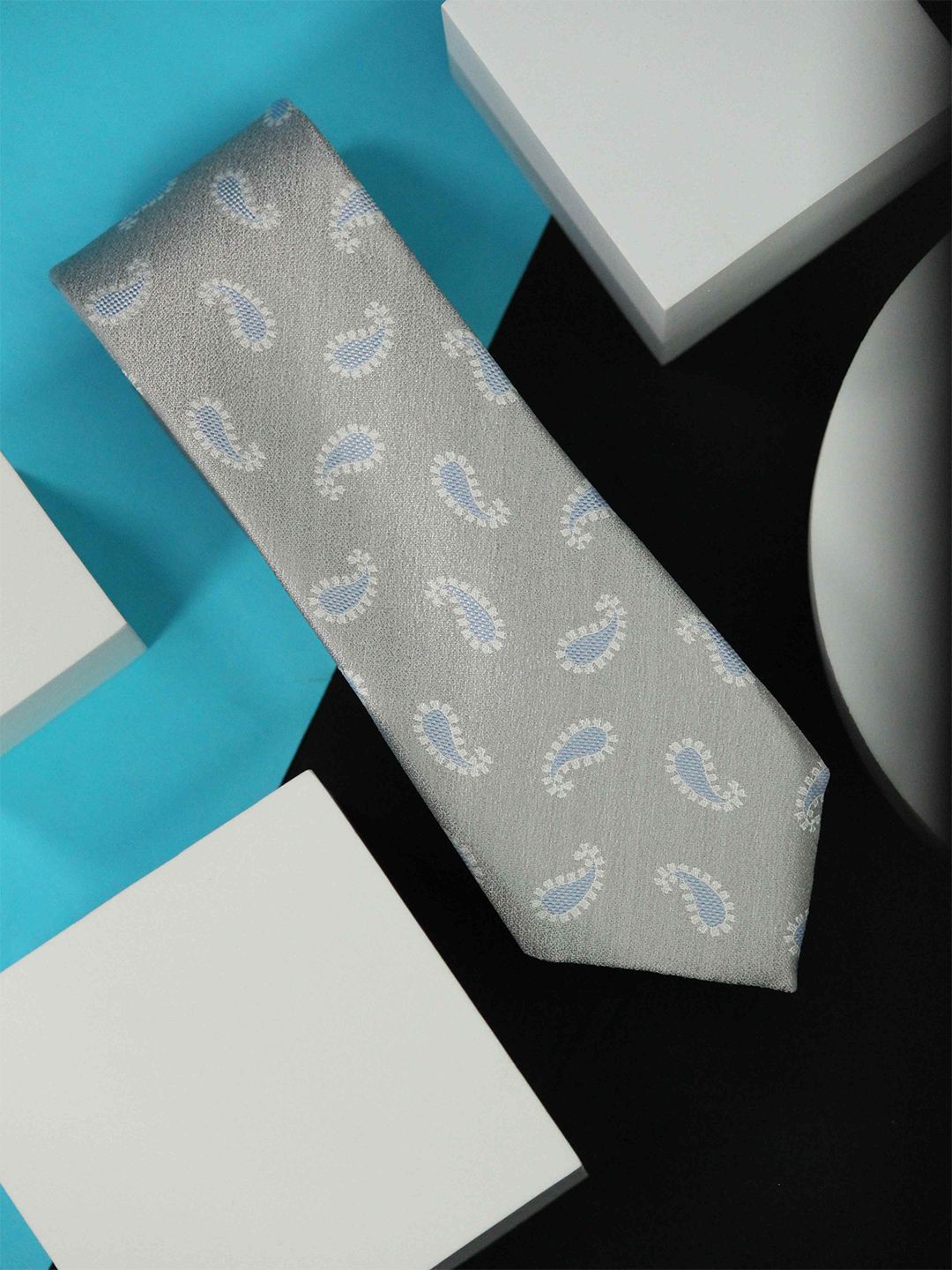 Tossido Men Woven Design Broad Pure Silk Tie-picture-18