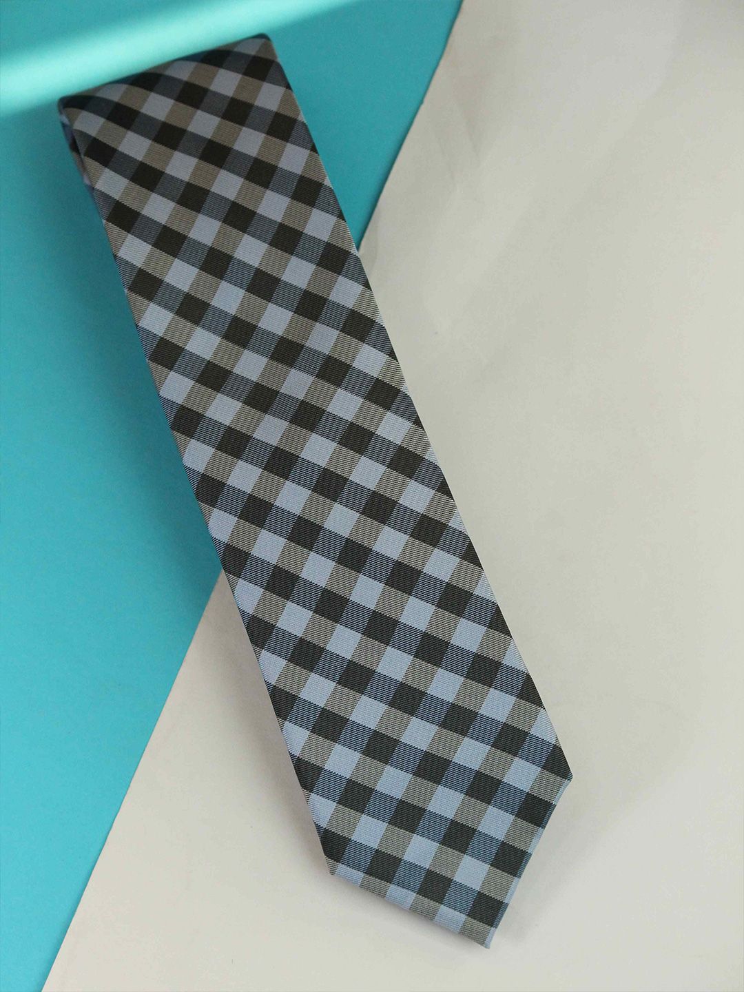 Tossido Men Checked Silk Broad Tie-picture-36