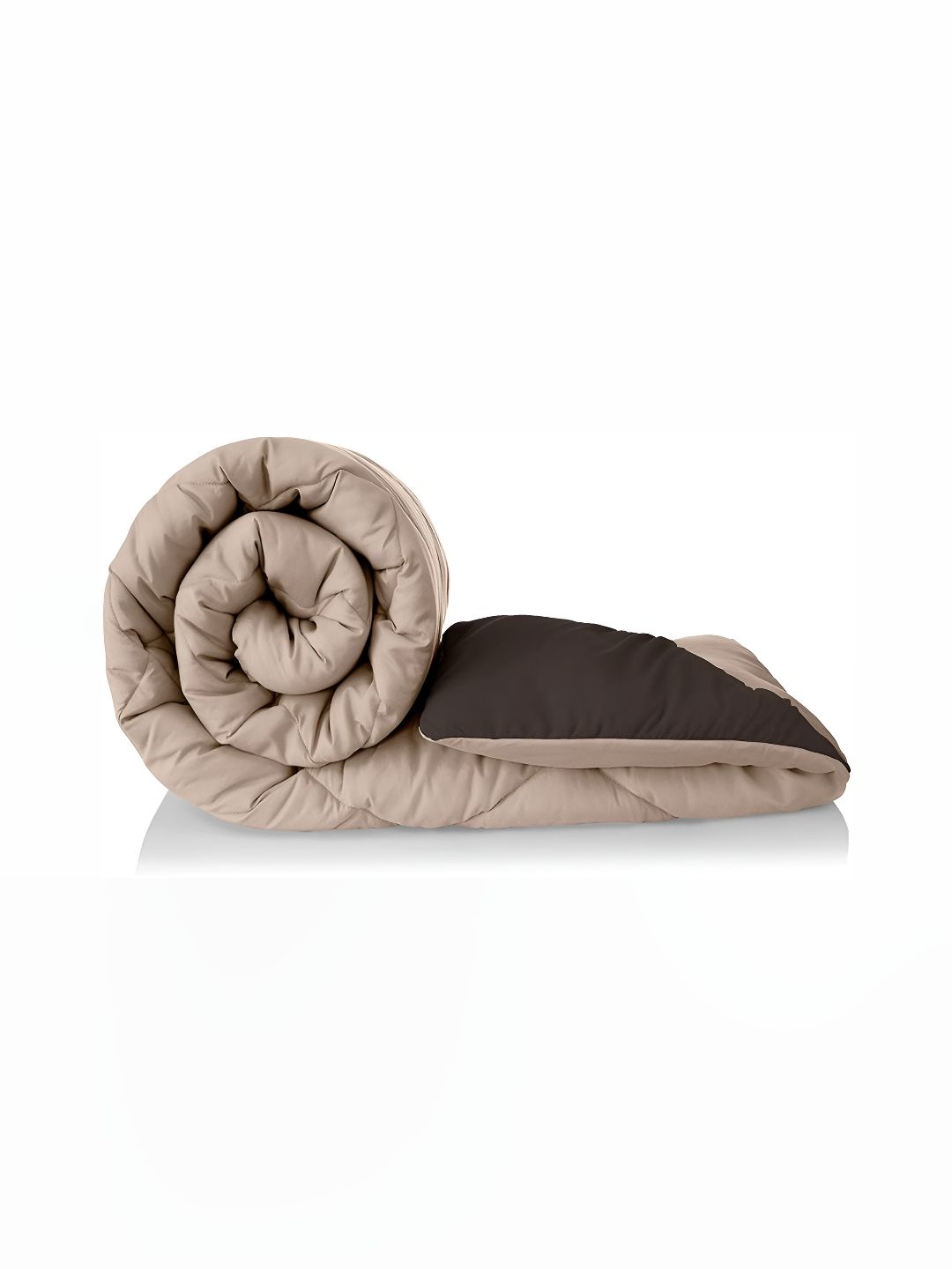 CHICERY Brown & Beige Microfiber Reversible Double Bed Comforter-picture-2