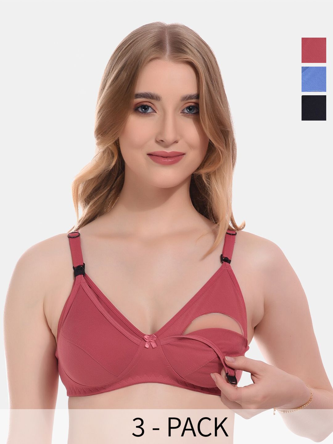 Boleem Pack Of 3 Full Coverage Non Padded T-shirt Bra With All Day Comfort