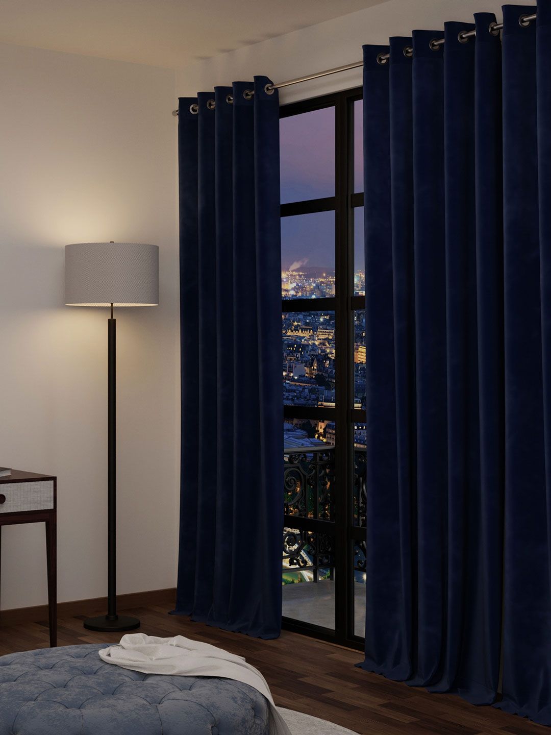Stao Paris Date Night Velvet Blue Enigma Long Door Curtain-image-25