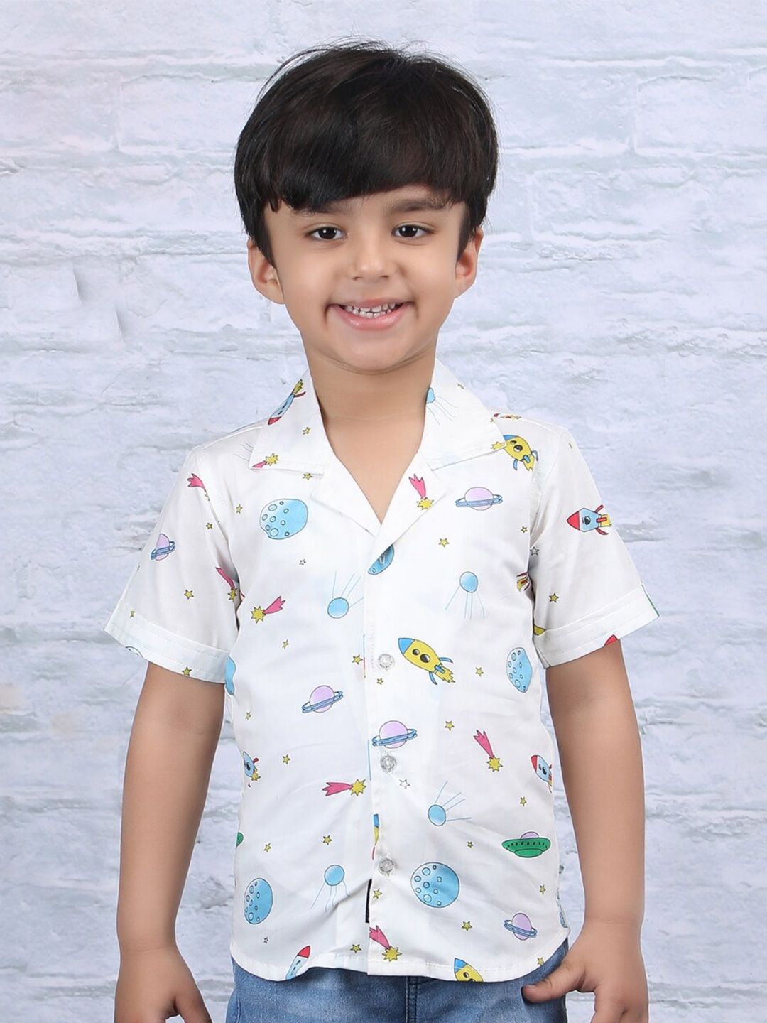 Polka Tots Boys Modern Conversational Printed Opaque Cotton Casual Shirt-picture-34