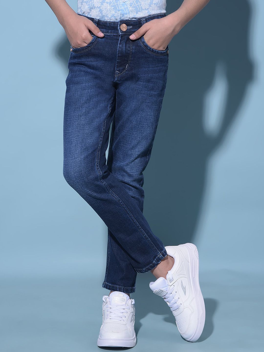 Crimsoune Club Boys Slim Fit Light Fade Stretchable Jeans