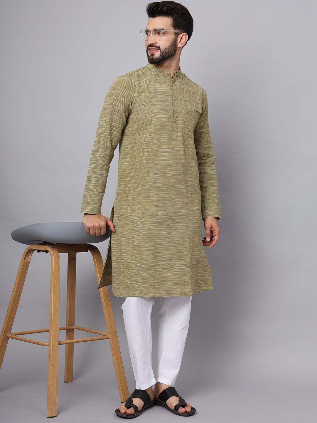 Latest Chikan Garments Woven Design Mandarin Collar Straight Kurta-picture-21