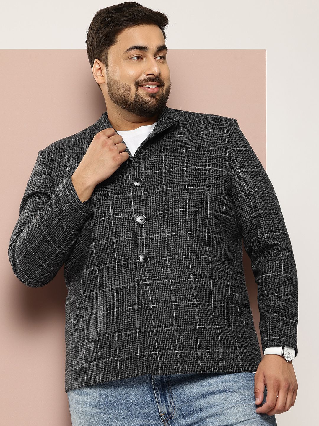 Sztori Plus Size Checked Overcoat-picture-10