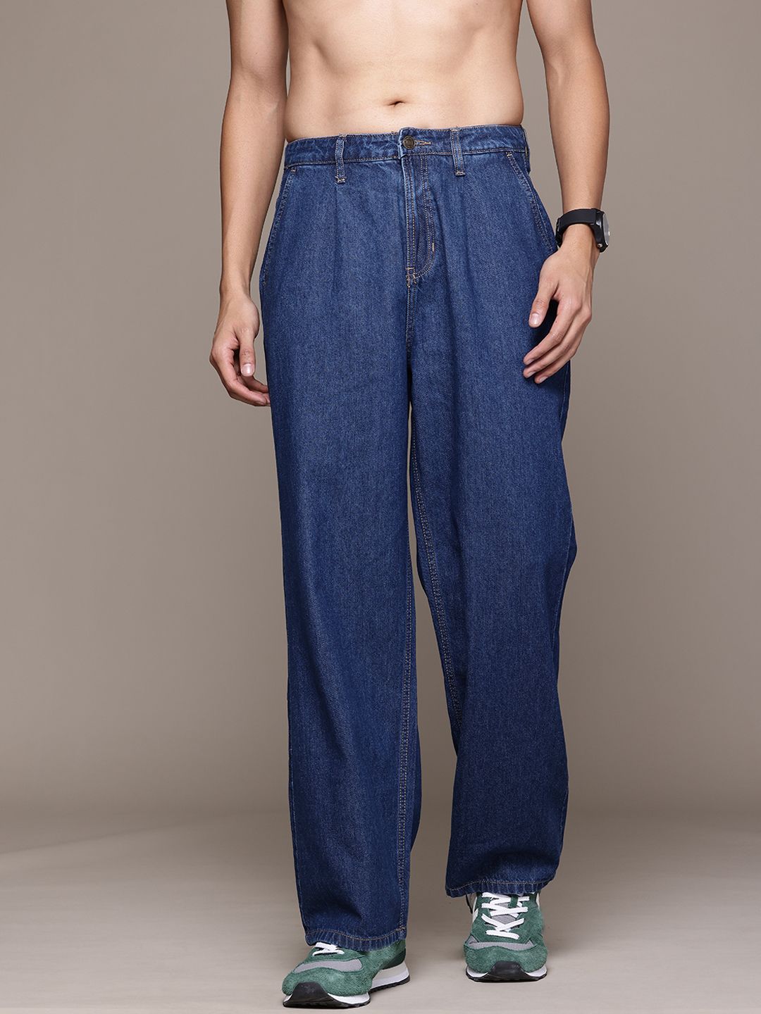 Roadster The Life Co. Men Wide Leg Fit Pure Cotton Jeans-picture-33