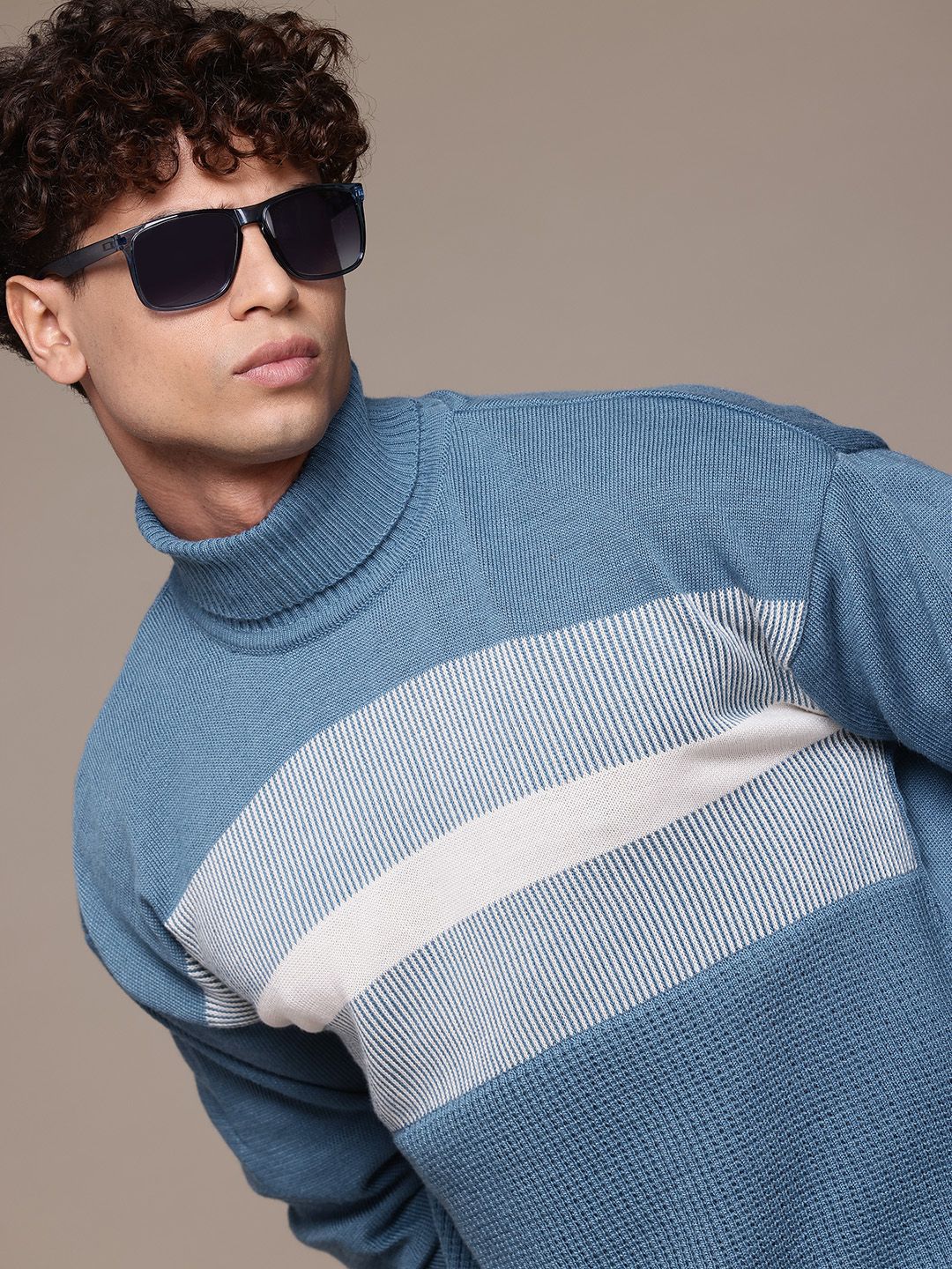 The Roadster Lifestyle Co. Turtle Neck Striped Pullover-picture-38