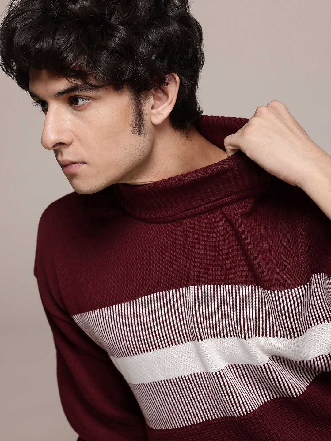 The Roadster Lifestyle Co. Striped Acrylic Pullover-picture-29