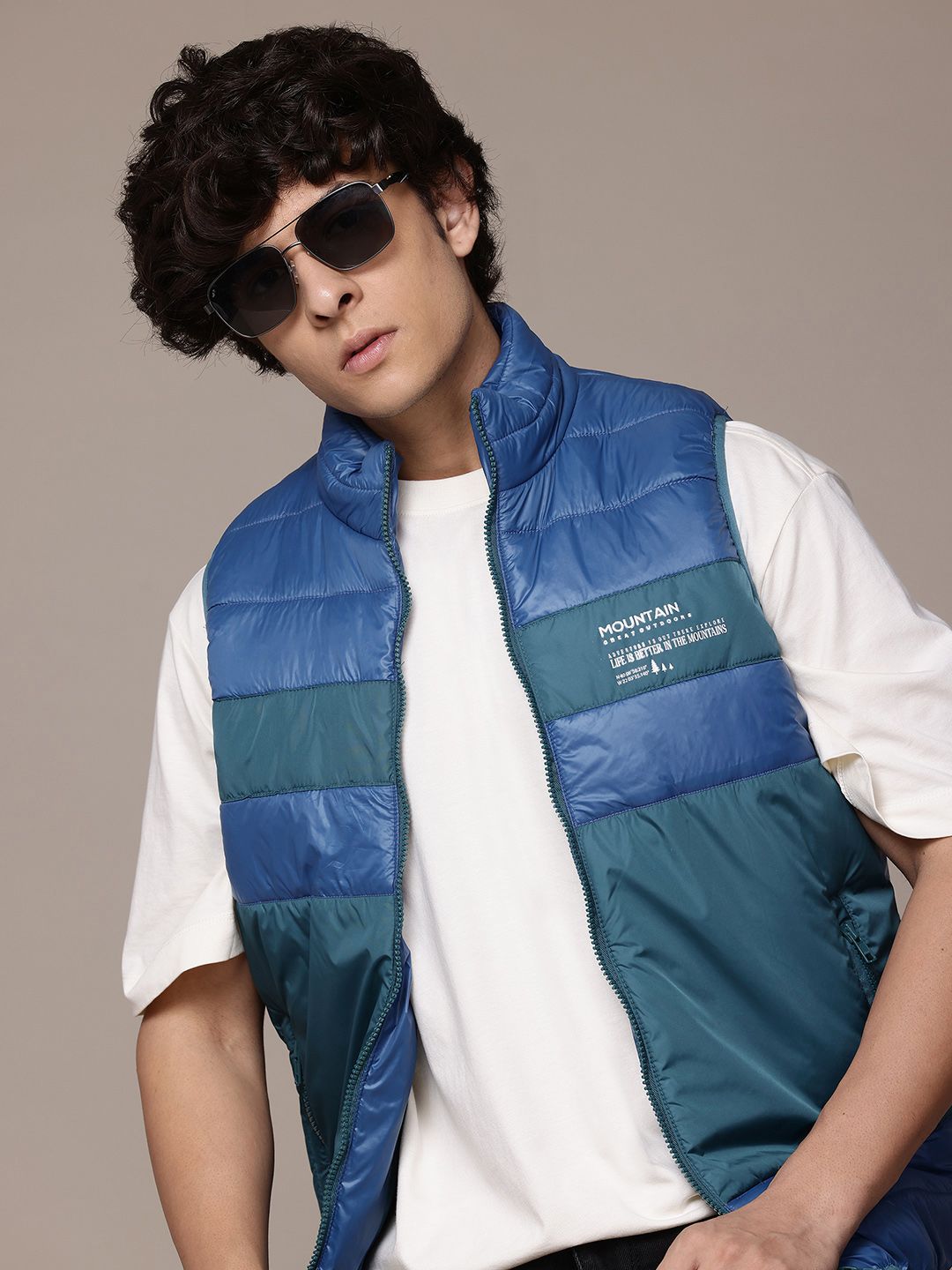 Roadster The Lifestyle Co. Colourblocked Gilet Padded Jacket-picture-30
