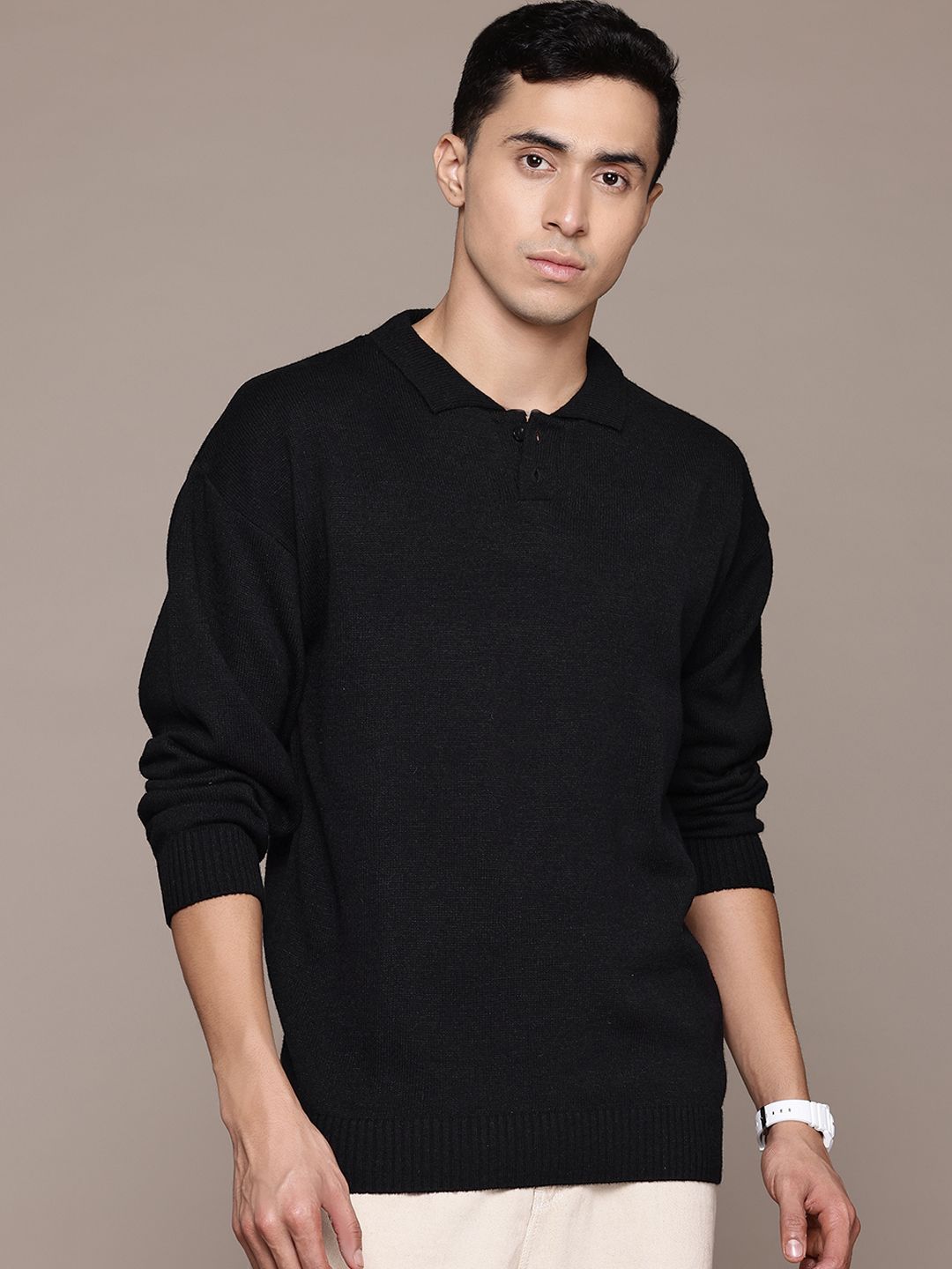 The Roadster Lifestyle Co. Polo Neck Knitted Pullover-picture-29