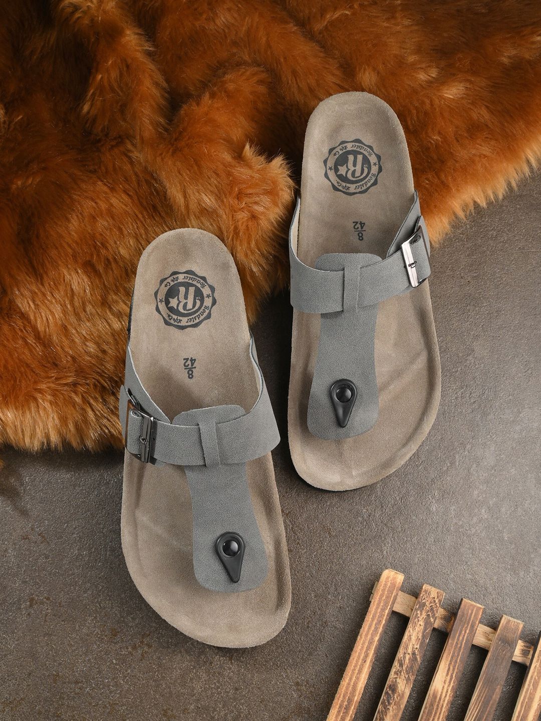 The Roadster Lifestyle Co. Men Grey Slip-On Comfort Sandals-picture-38