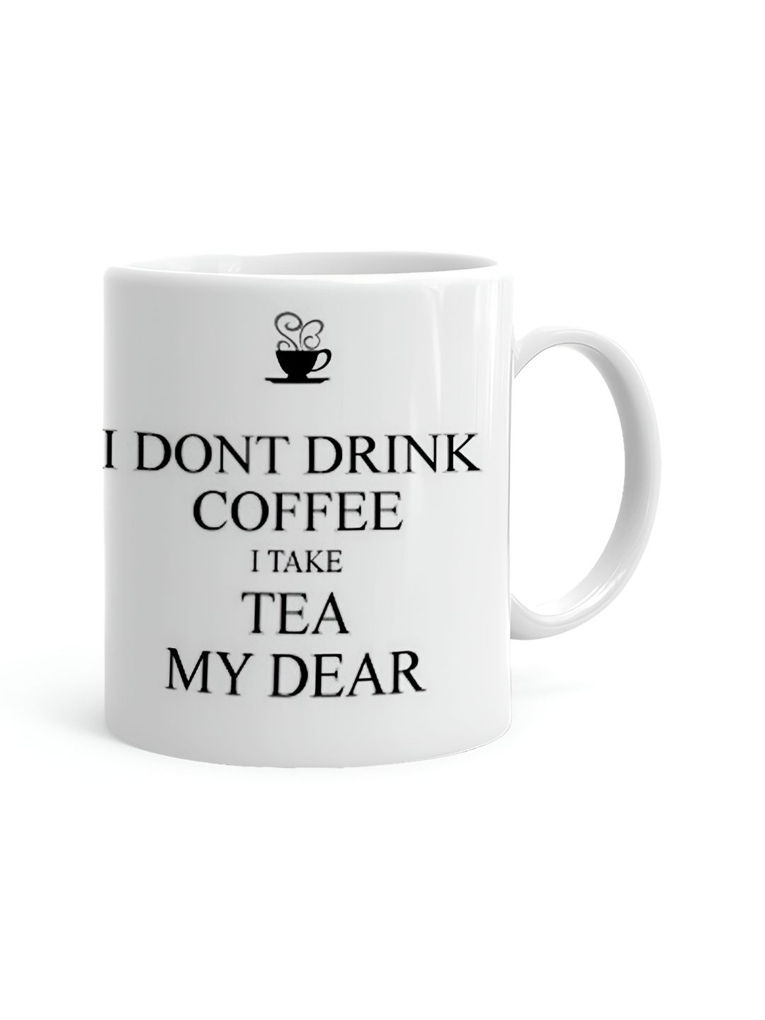 Khakee White & Black Printed Ceramic Glossy Mug 325 ml-image-5